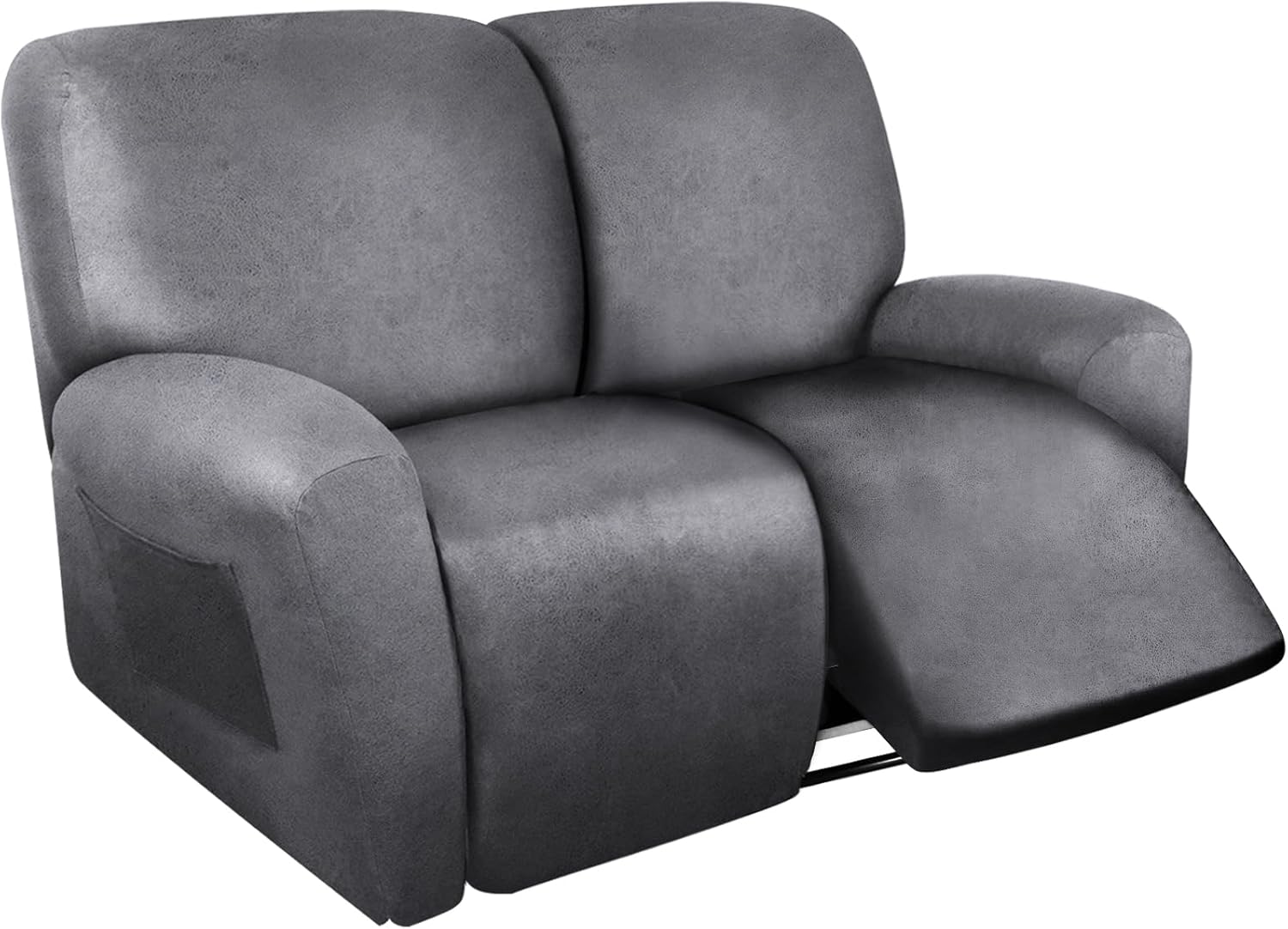 Leather Like Recliner Chair Covers Heavy Duty, 4 Pieces Lazy Boy Recliner Cover for Recliner Chair, Leather Cover for Recliner slipcovers Washable for Pets (Dark Brown)