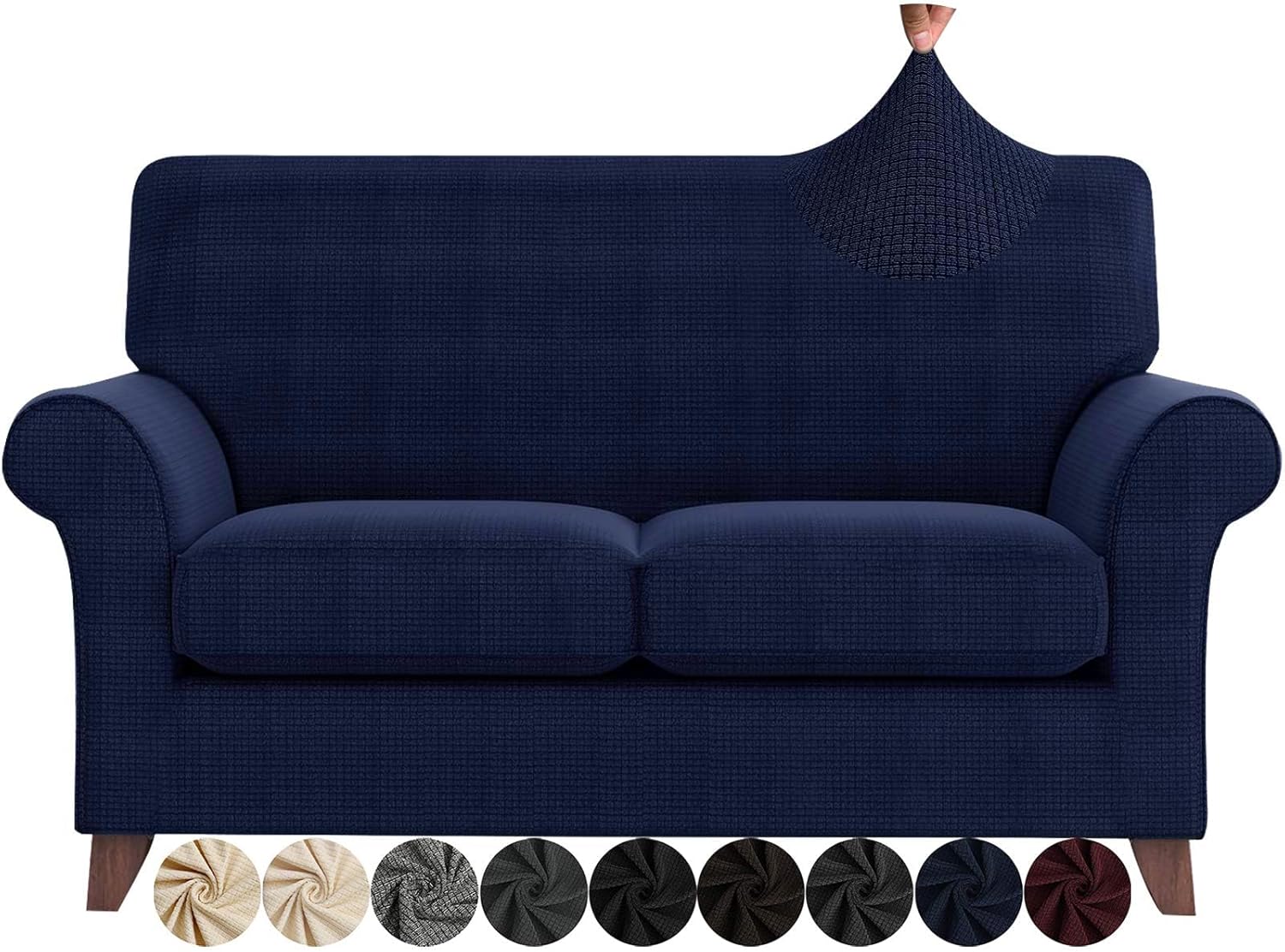 ZNSAYOTX 2 Piece Chair Covers for Living Room with Arms Anti Slip Stretch Arm Chair Slipcovers Sofa Armchair Slipcover Machine Washable Furniture Protector (Black and White, Chair)