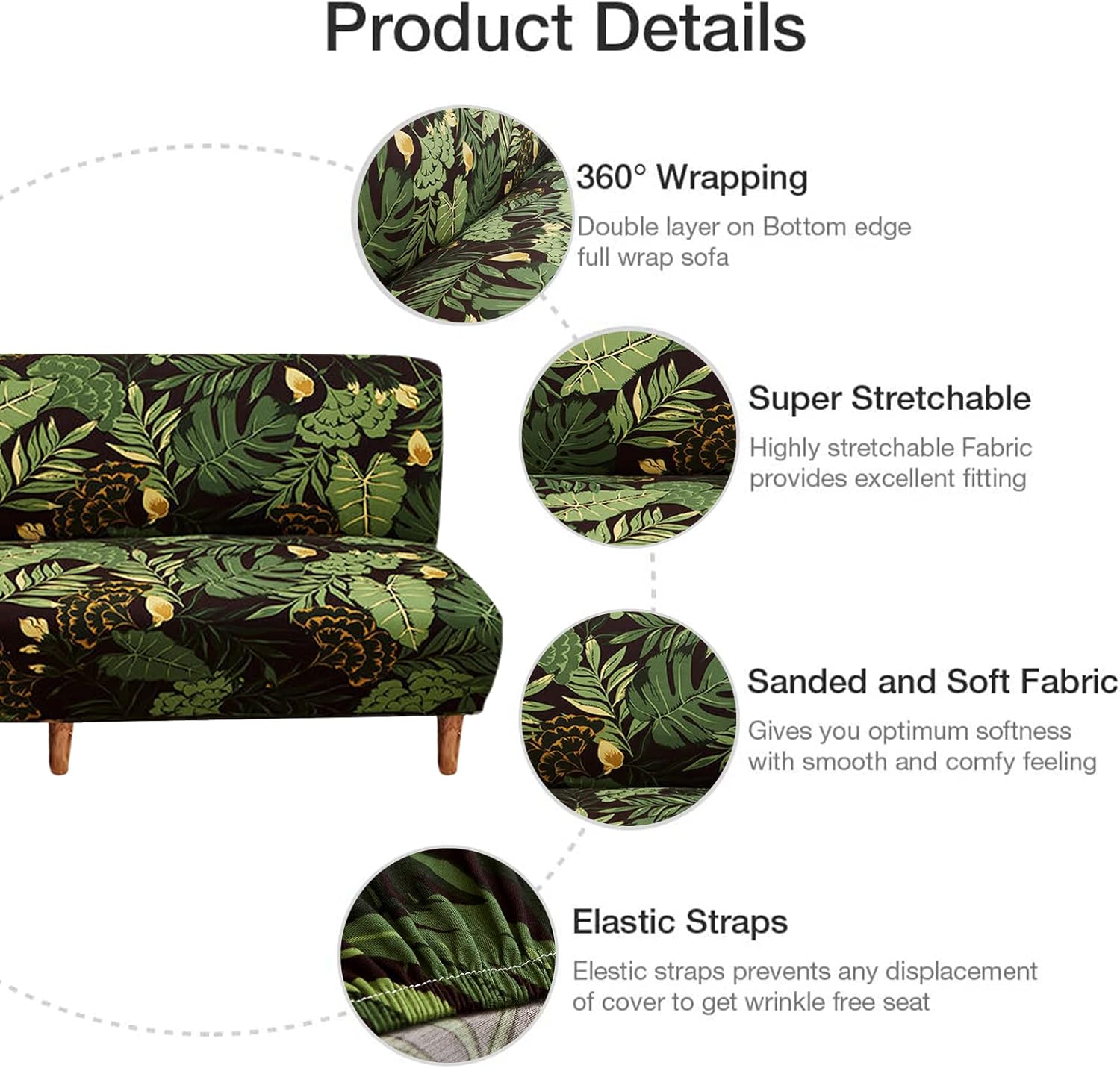 Futon Slipcovers Stretch Armless Sofa