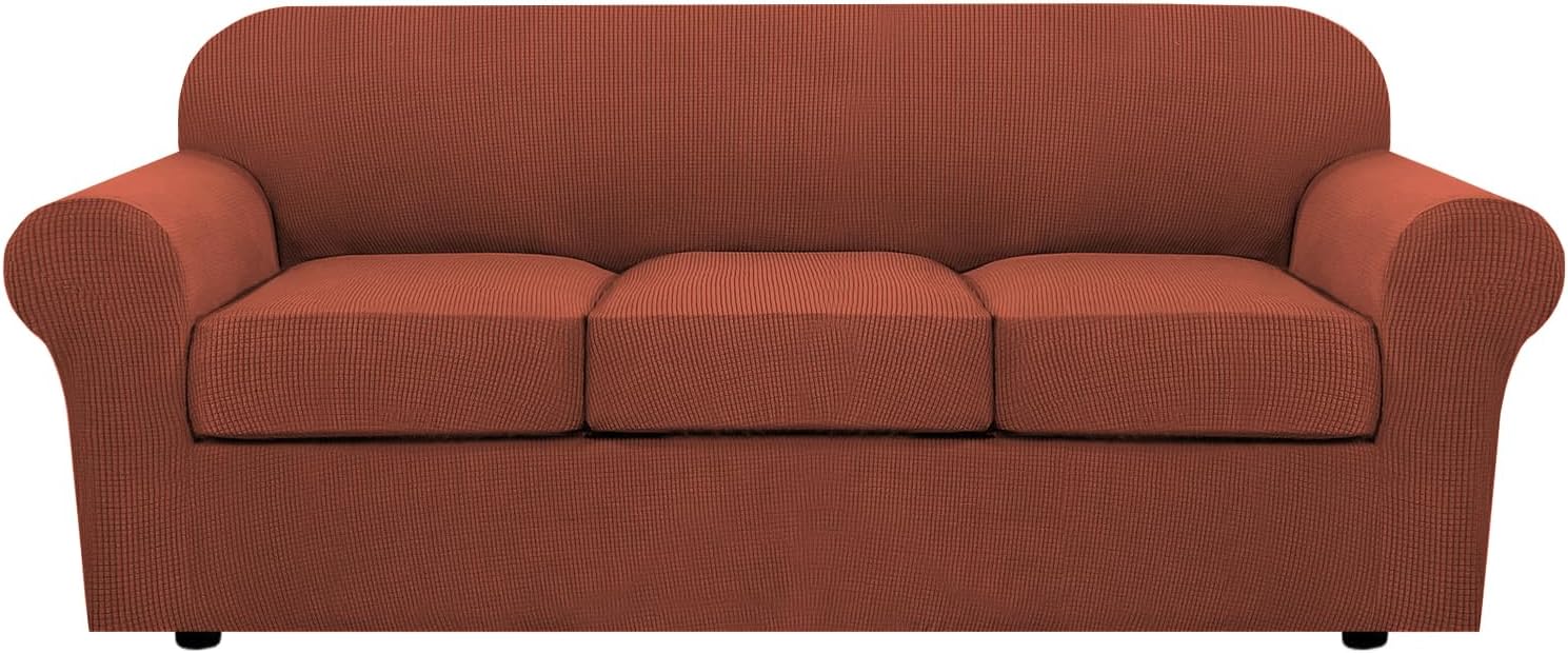 4 Piece Stretch Couch Covers for 3 Cushion Couch Sofa