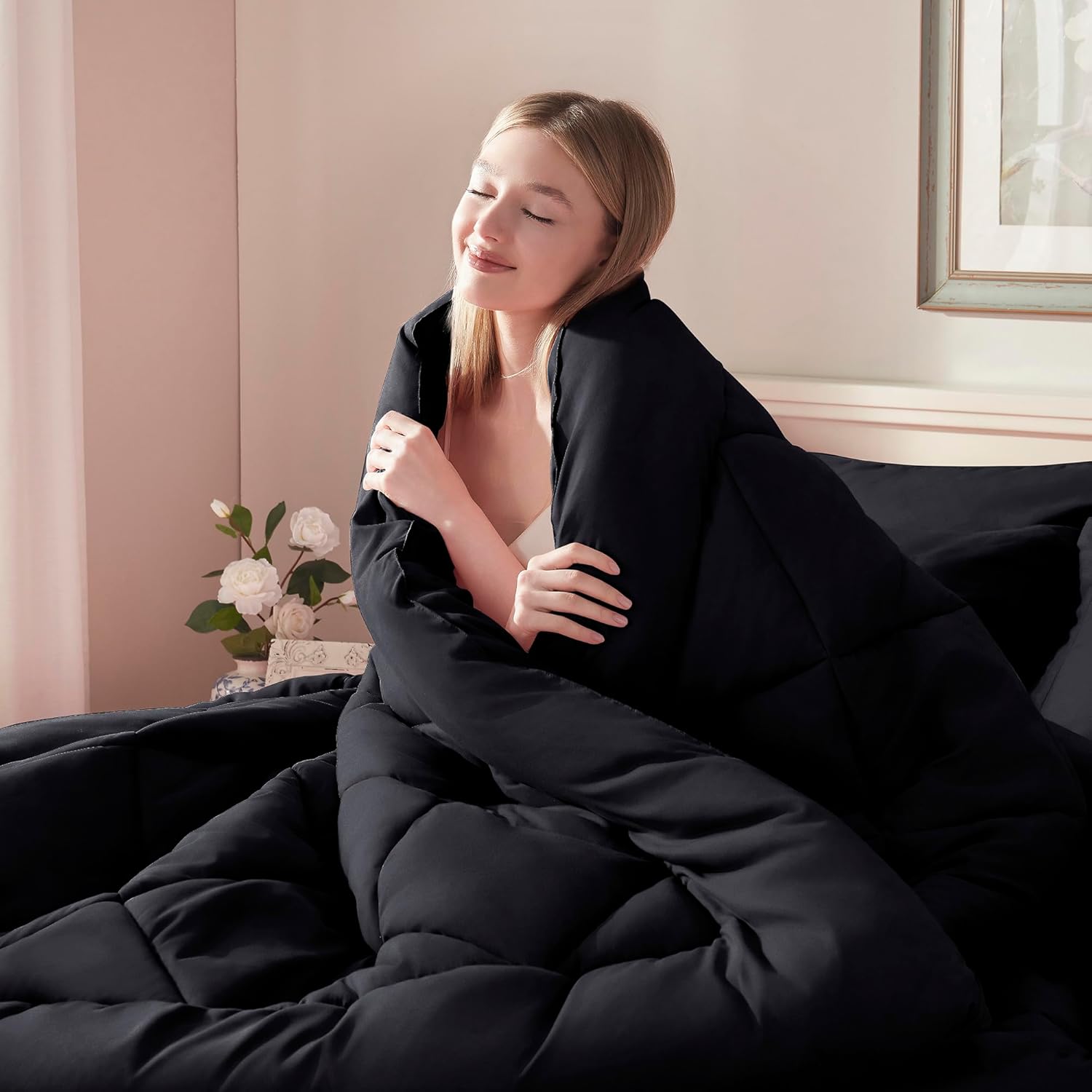 Full Comforter Set Purple- 7 Pieces