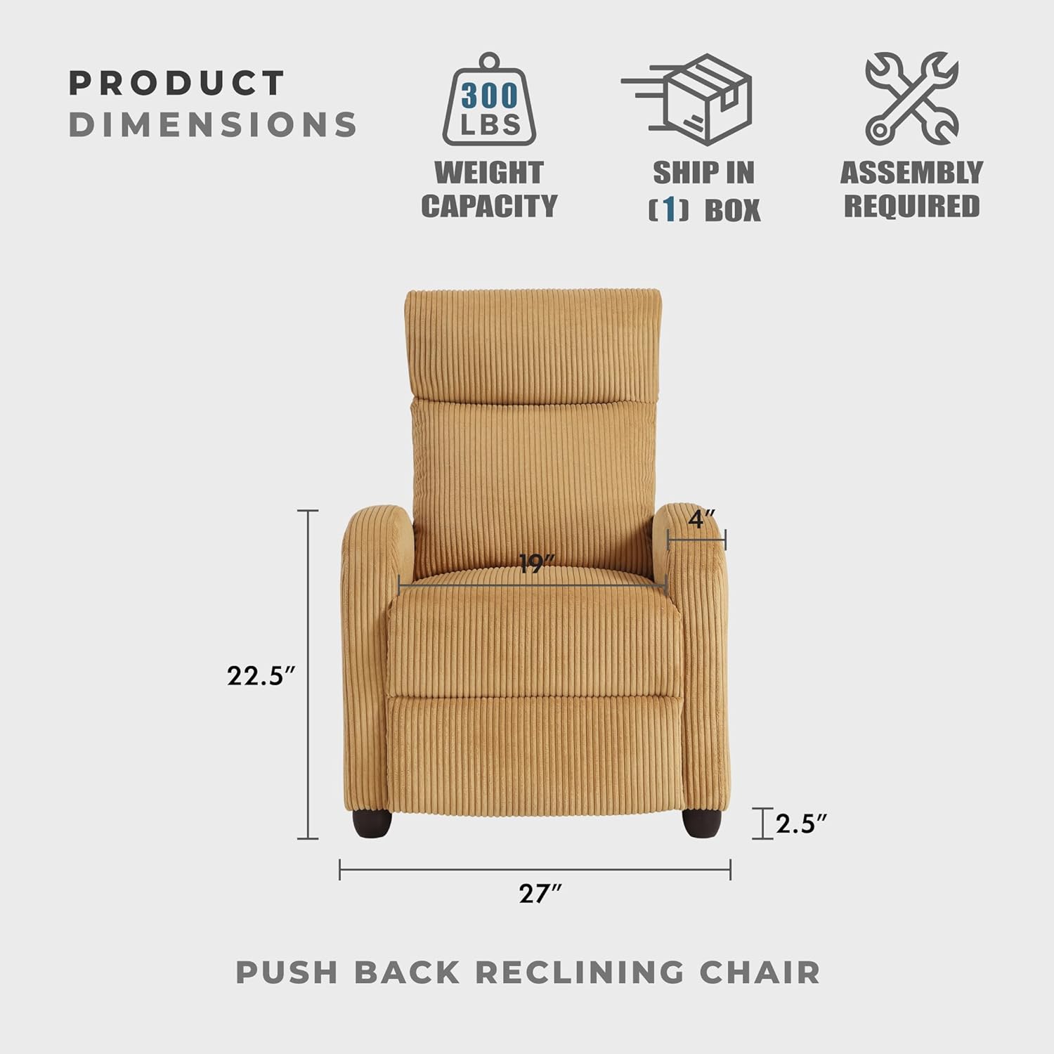 Recliner Chair Armchair Push Back Recliner