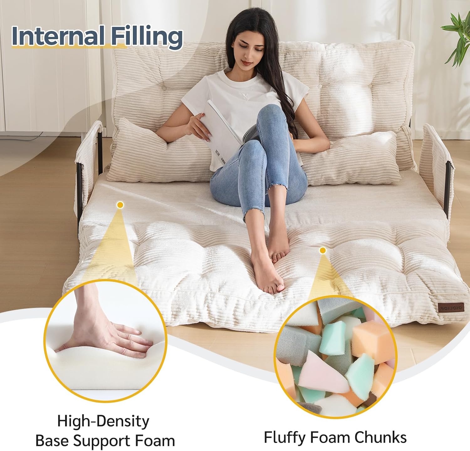 Adjustable Floor Sofa Couch with Pillow