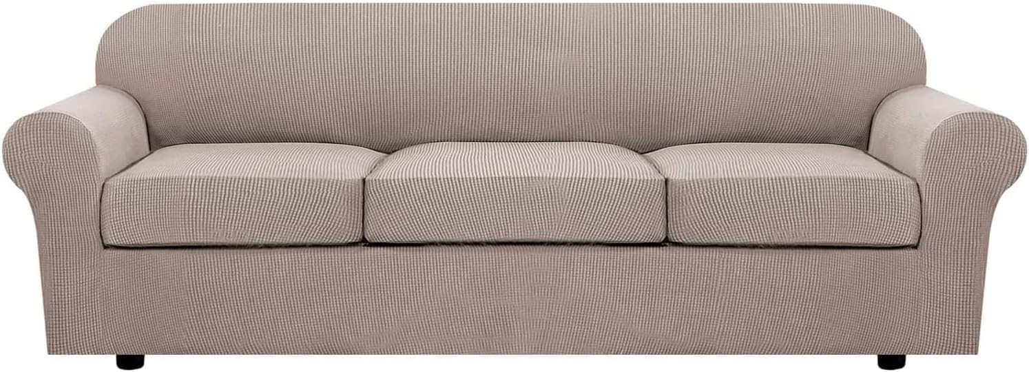 4 Piece Stretch Couch Covers for 3 Cushion Couch Sofa