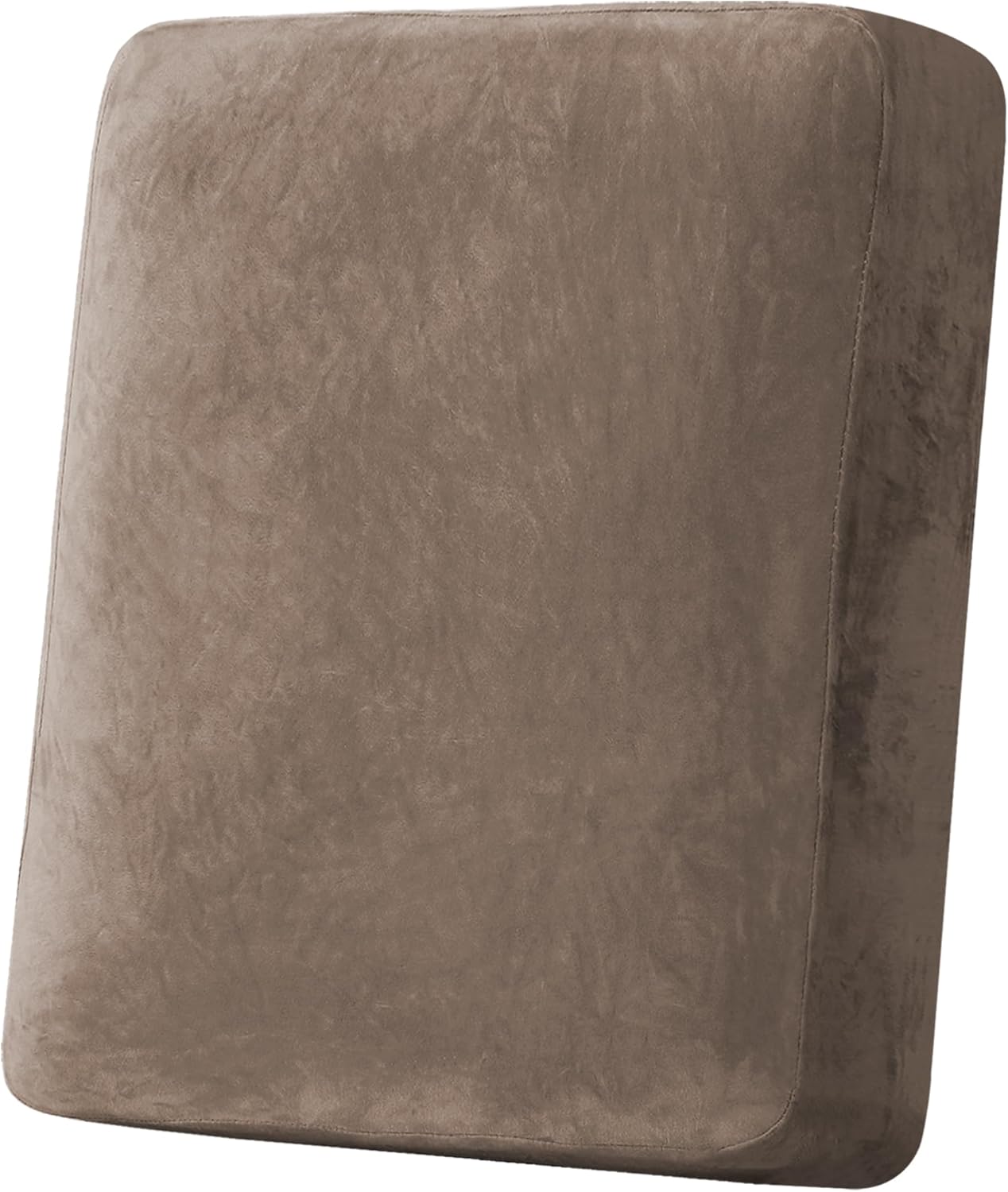 H.VERSAILTEX Velvet Stretch Couch Cushion Cover Plush Cushion Slipcover for Chair Loveseat Sofa Cushion Furniture Protector Seat Cushion Sofa Cover (3 Piece Sofa Cushion Covers, Ivory)