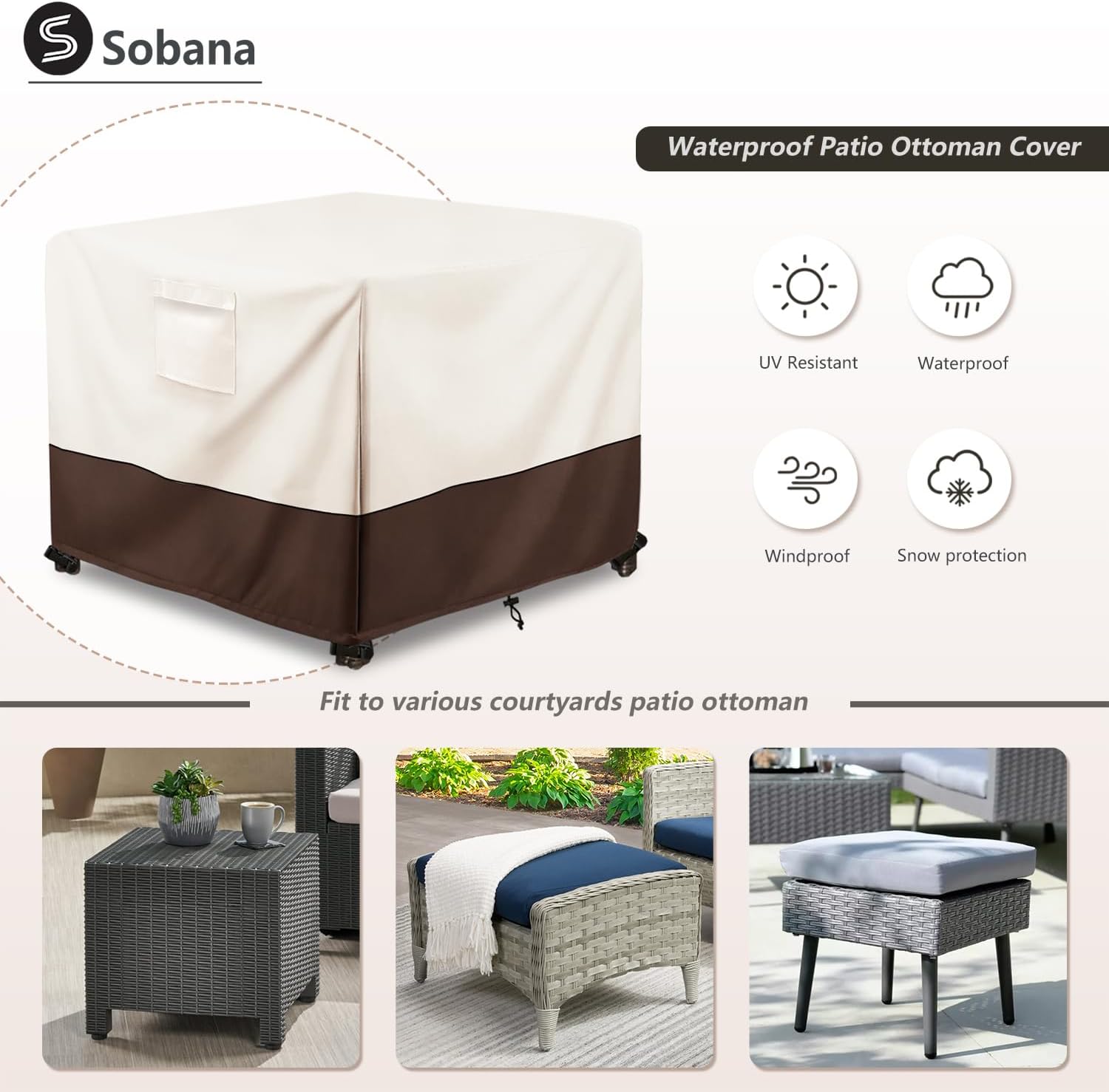 Ottoman Cover Waterproof