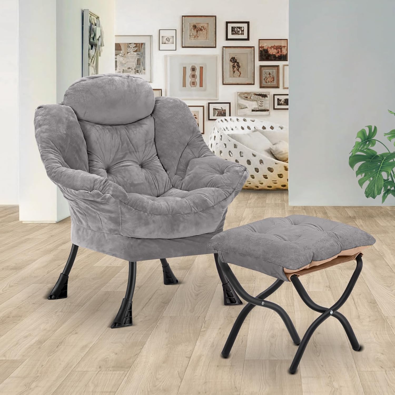 Lazy Chair with Folding Ottoman