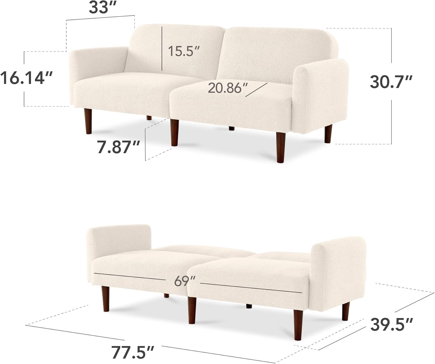 Velvet Loveseat Sofa