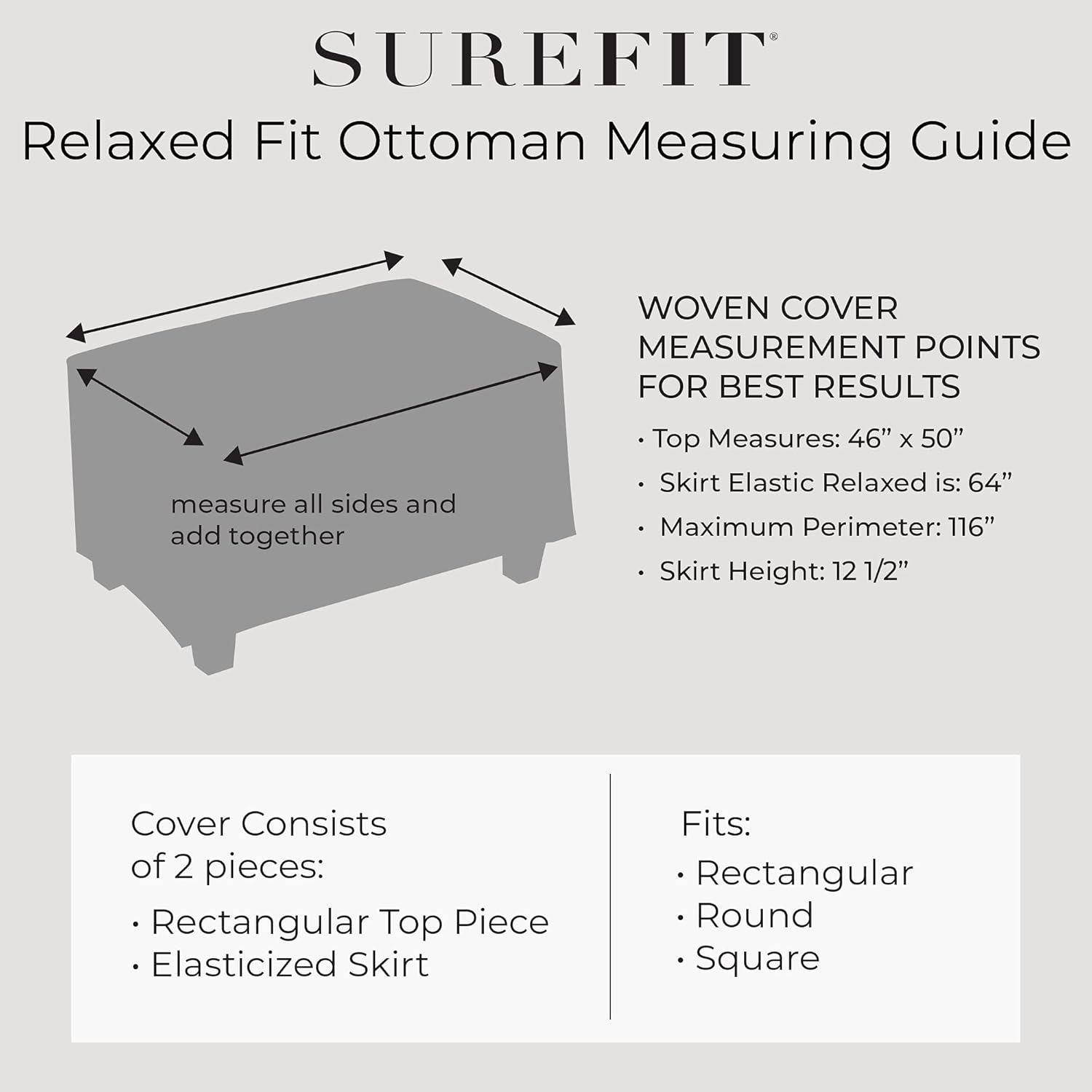 Ottoman Two Piece Slipcover