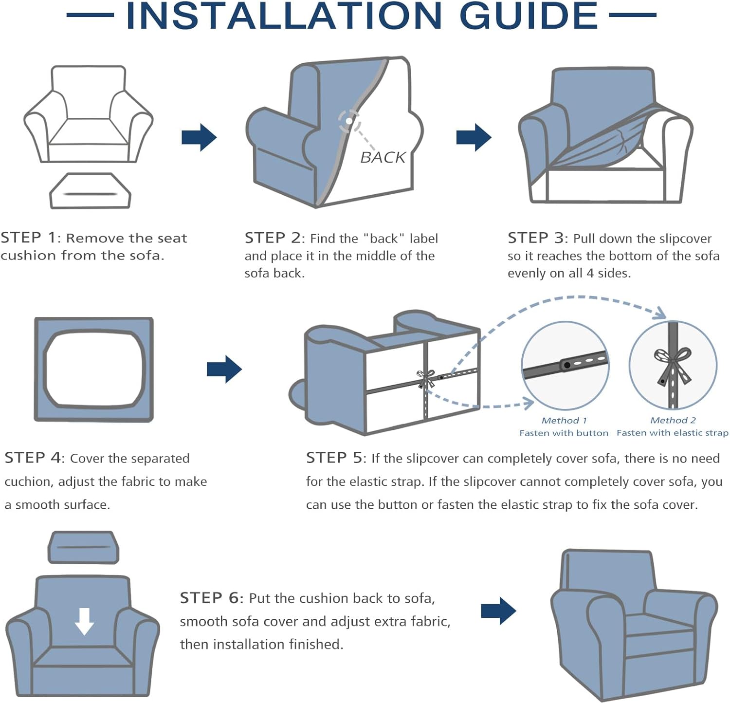 Stretch 4 Pieces Sofa Covers