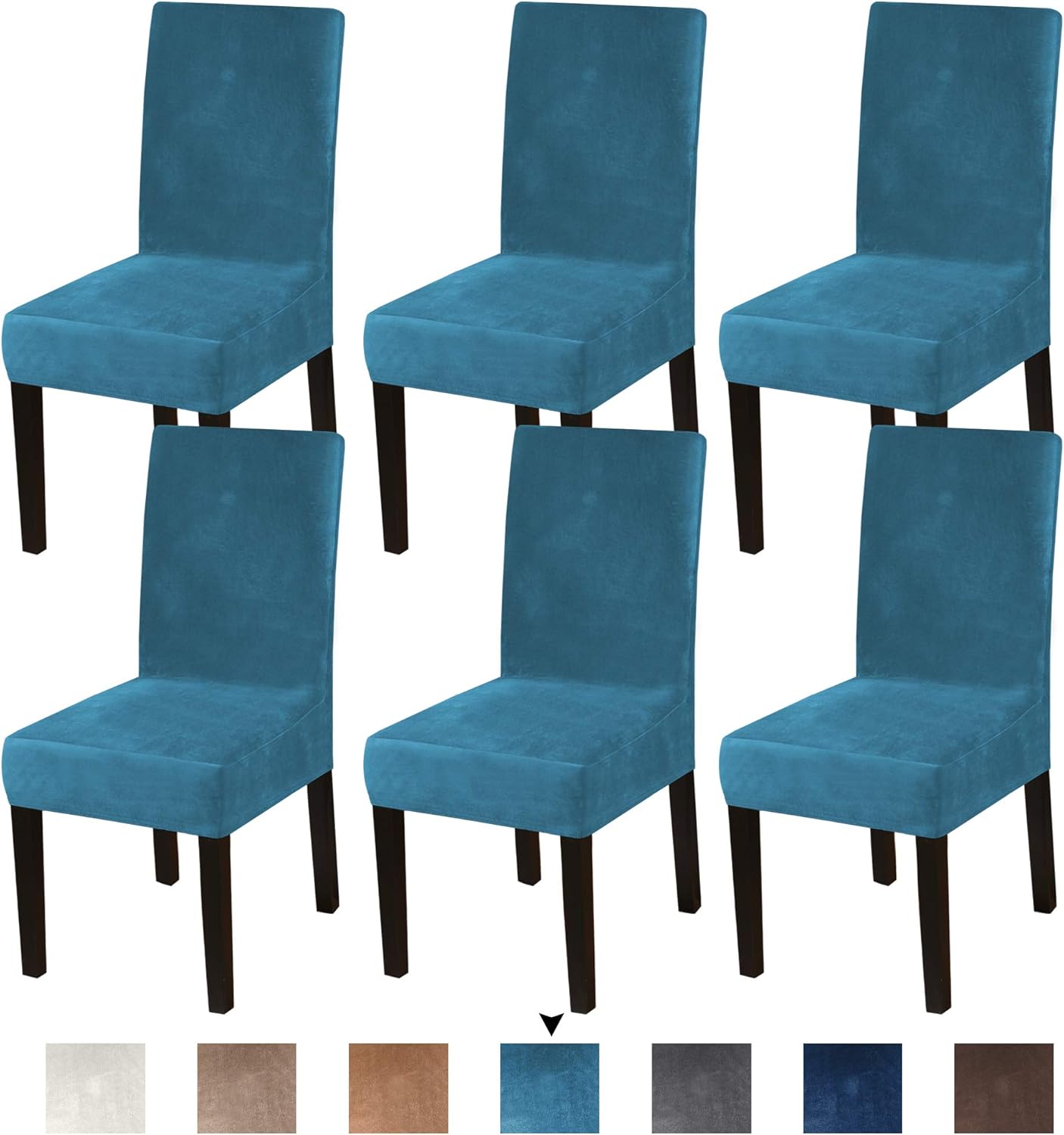 Turquoize Dining Chair Covers - Stretch, Removable, Set of 2 - Parson Dining Chair Protector Covers for Home, Hotel, Ceremony (2, Biscotti Beige)