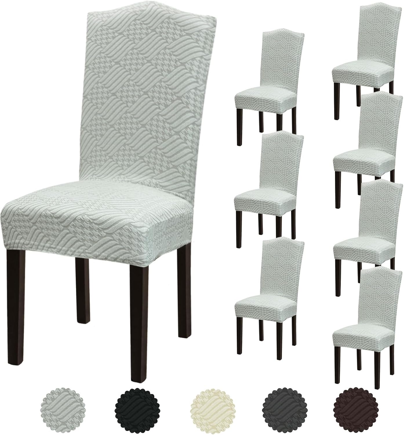 Stretch Dining Room Chair Covers Set of 6, Removable Washable Chair Covers for Dining Chairs,Dining Room, Hotel, Ceremony