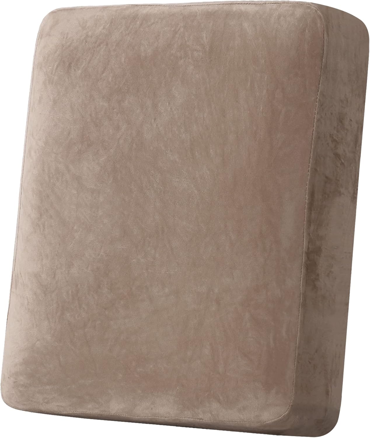 H.VERSAILTEX Velvet Stretch Couch Cushion Cover Plush Cushion Slipcover for Chair Loveseat Sofa Cushion Furniture Protector Seat Cushion Sofa Cover (3 Piece Sofa Cushion Covers, Ivory)