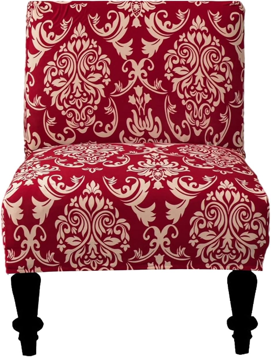 Eco-Ancheng Armless Chair Slipcover Removable Armless Accent Chairs Covers Washable Armless Slipper Chair Slipcover Printed Armless Chair Furniture Protector Covers for Living Dining Room Hotel