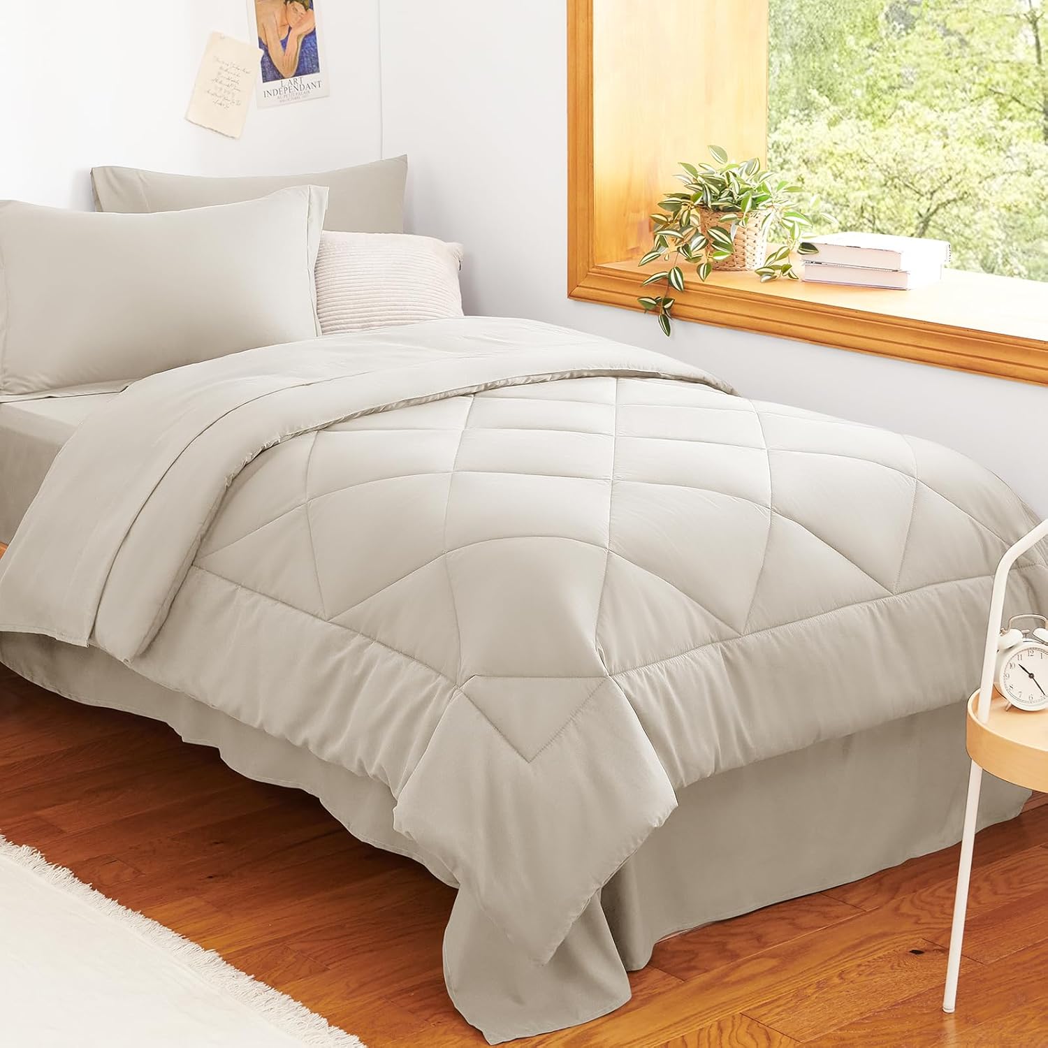Queen Comforter Set Dark Grey