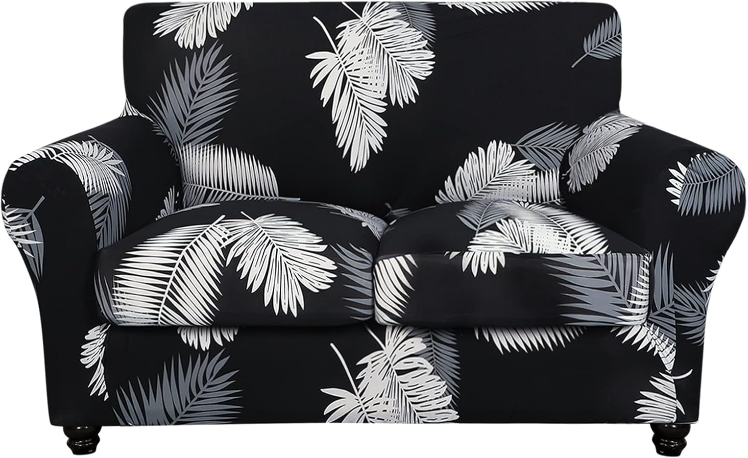 SearchI Stretch Sofa Cover Printed Couch Covers, Floral Pattern 2 Piece Armchair Slipcover with Separate Chair Cushion Cover, Washable Furniture Protector for Living Room(Armchair, Ball Flower)