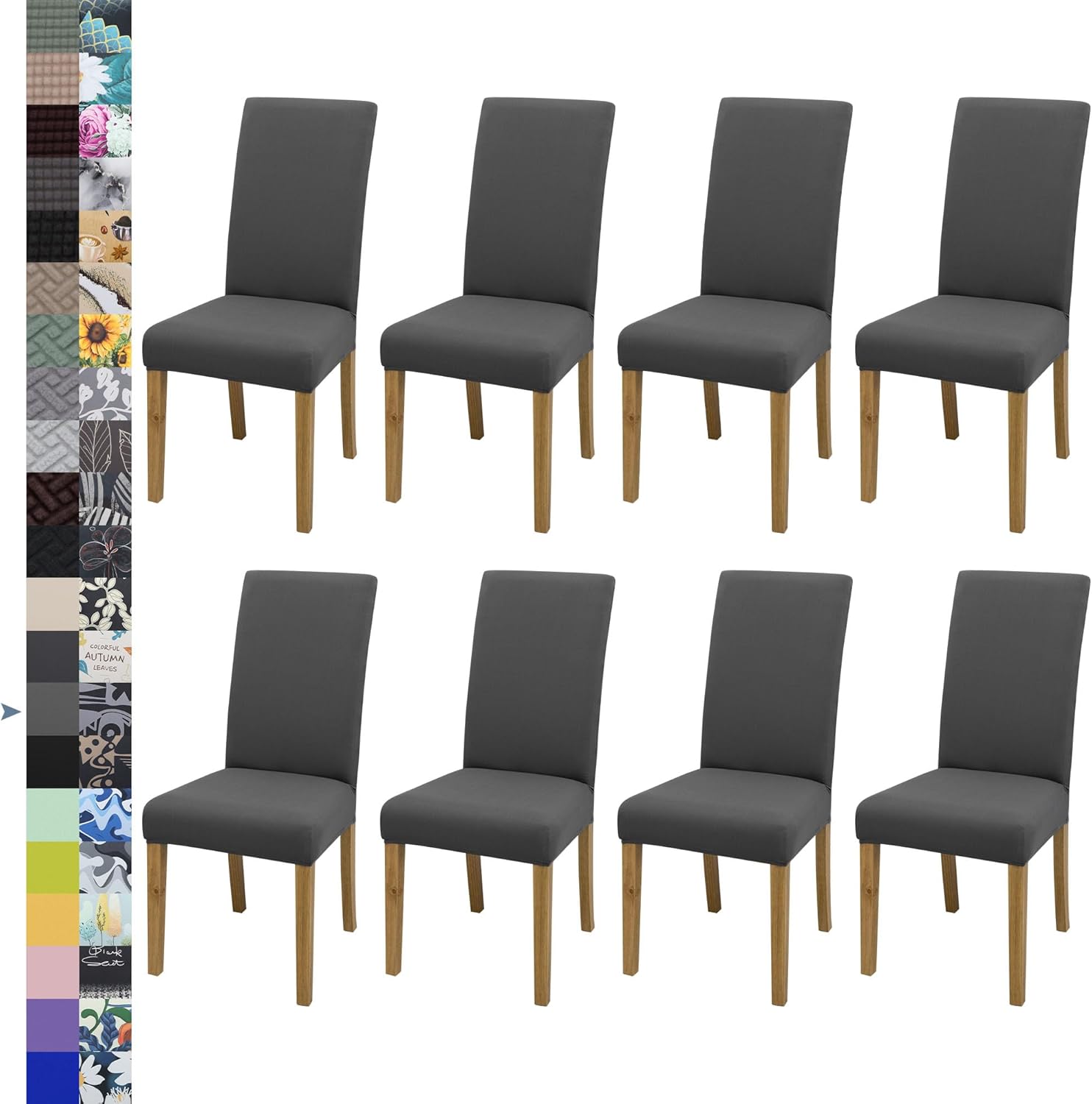 Dining Chair Cover,Dining Room Chair Covers Set of 6,Stretch Kitchen Chair Cover,Washable Dining Chair Cover,Parsons Chair Slipcovers Protective,for Home,Restaurant,Banquet(Gray)