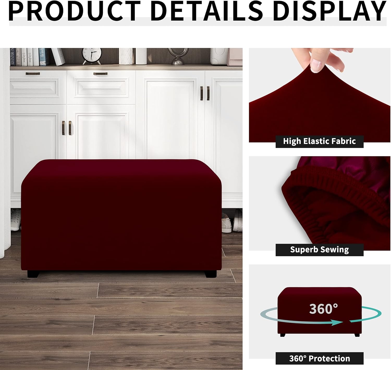 Dual Waterproof Stretch Ottoman Cover