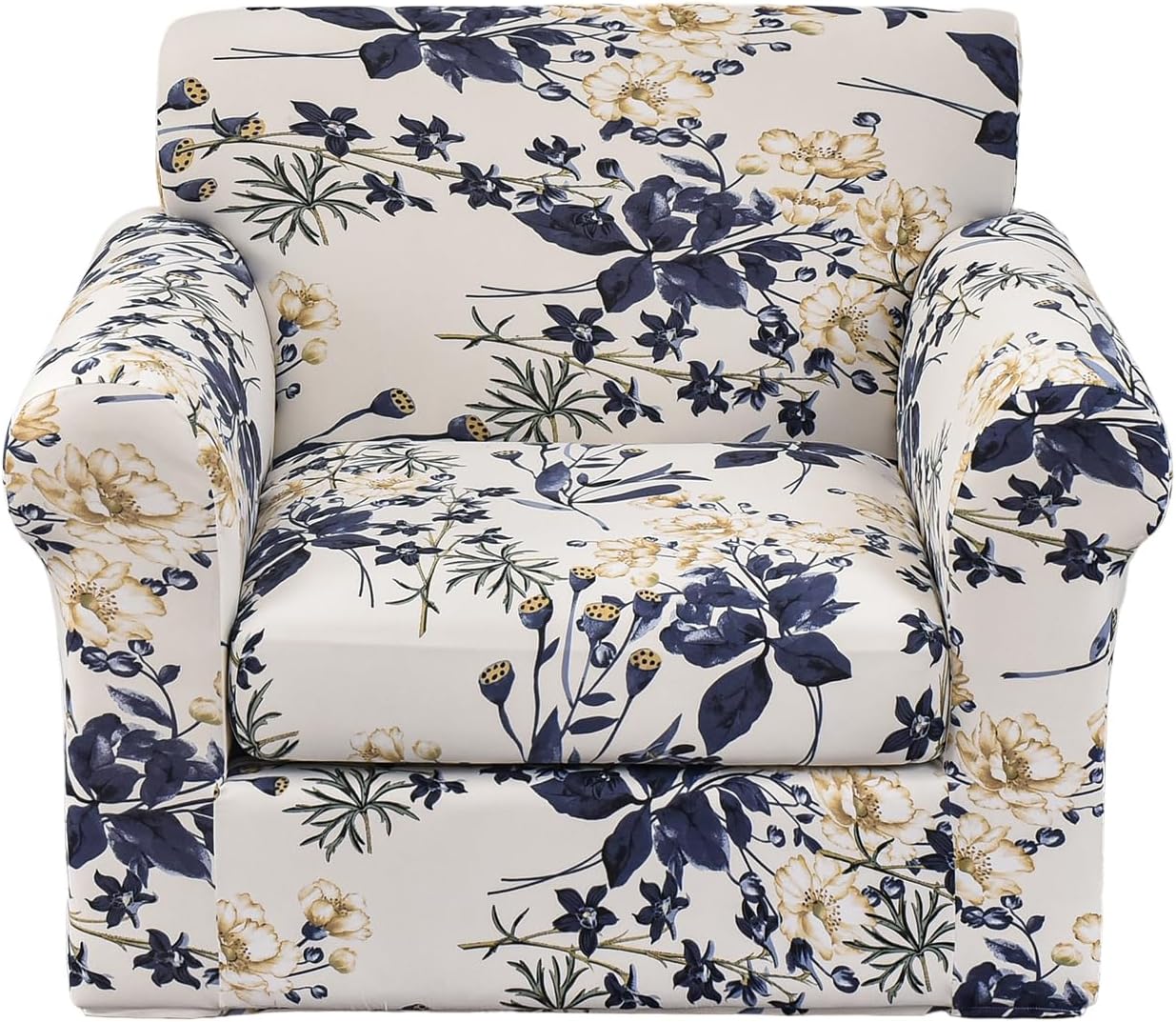 KRFOONN 2 Piece Chair Covers Printed Sofa Covers Couch Covers Washable Armchair Sofa Couch Slipcover Furniture Protector with Elastic Bottom for Living Room (Armchair, 23), Small