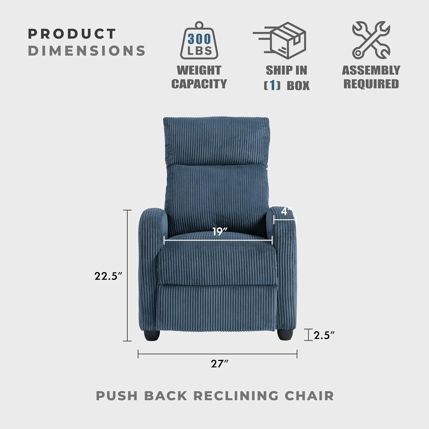 Recliner Chair Armchair Push Back Recliner