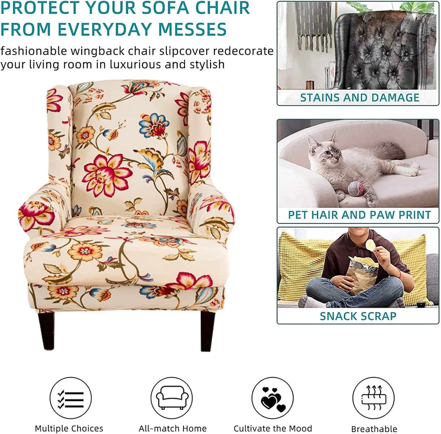 Wingback Chair Cover Slipcovers