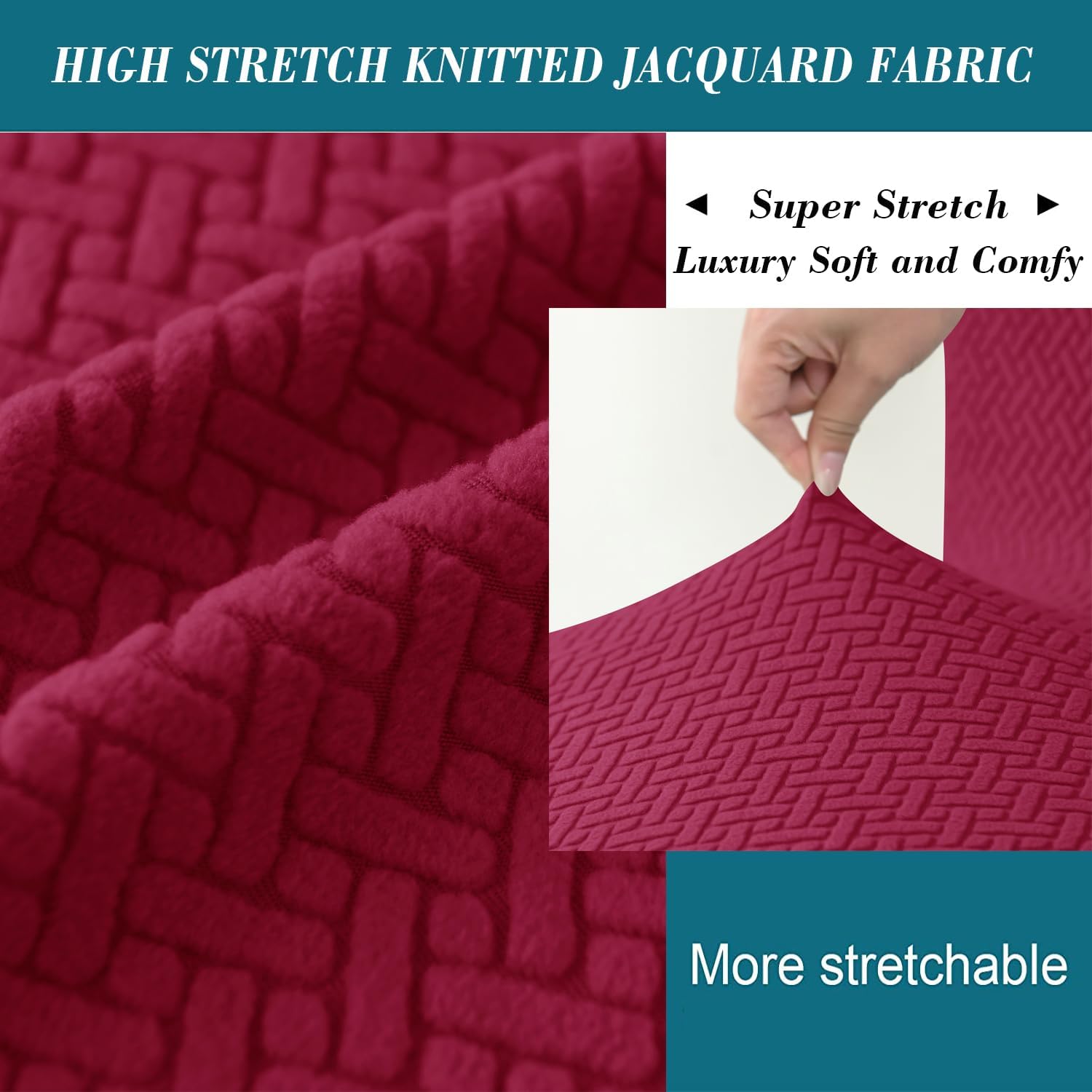 Stretch Knitted Jacquard Ottoman Cover