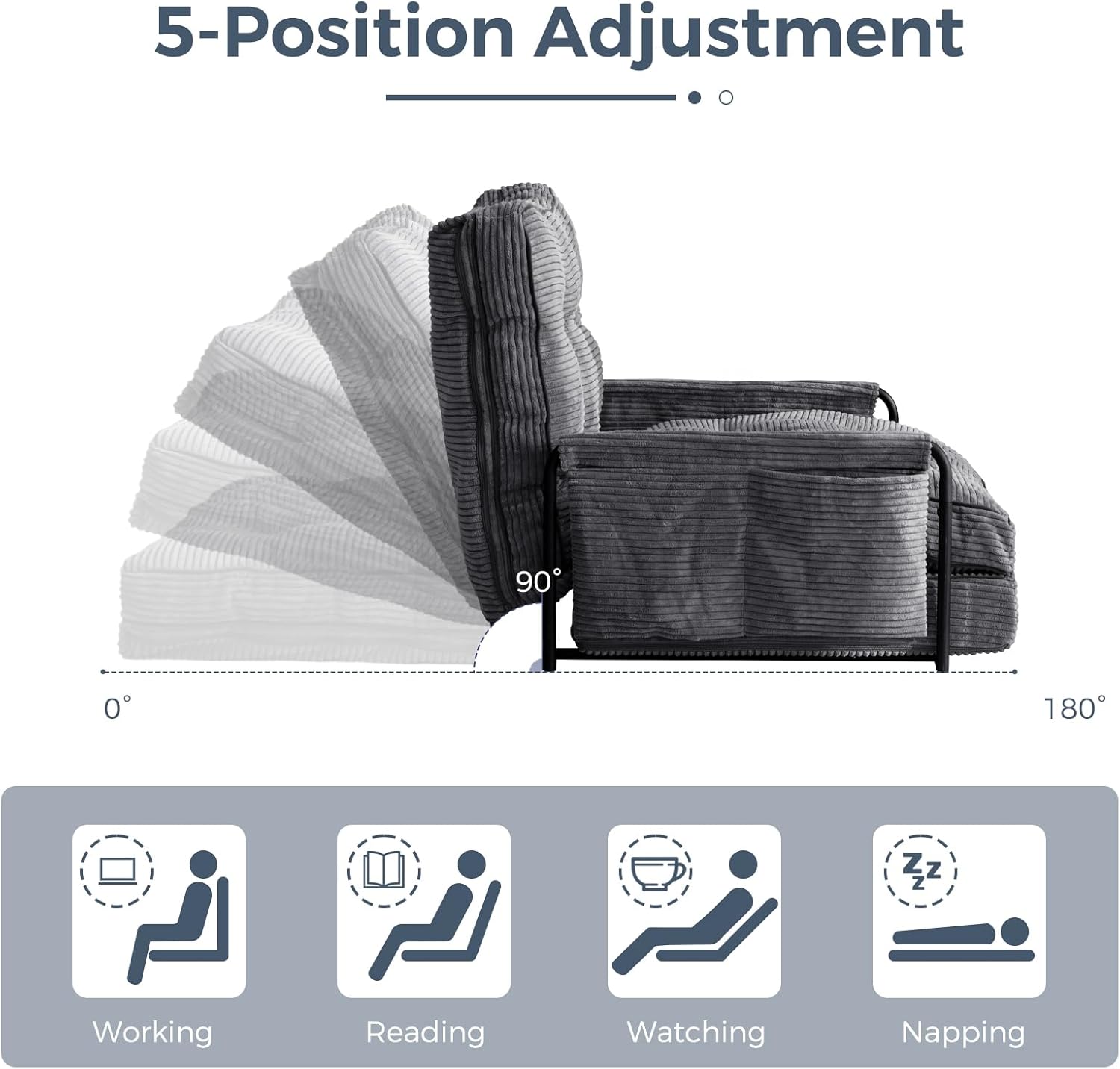 Adjustable Floor Sofa Couch with Pillow