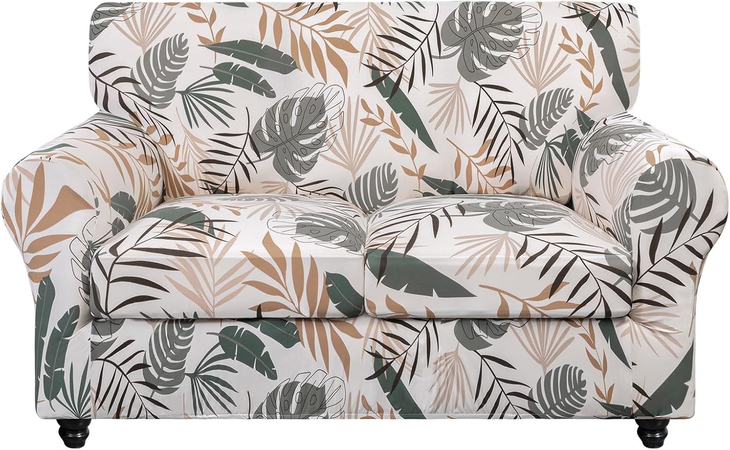 SearchI Stretch Sofa Cover Printed Couch Covers, Floral Pattern 2 Piece Armchair Slipcover with Separate Chair Cushion Cover, Washable Furniture Protector for Living Room(Armchair, Ball Flower)