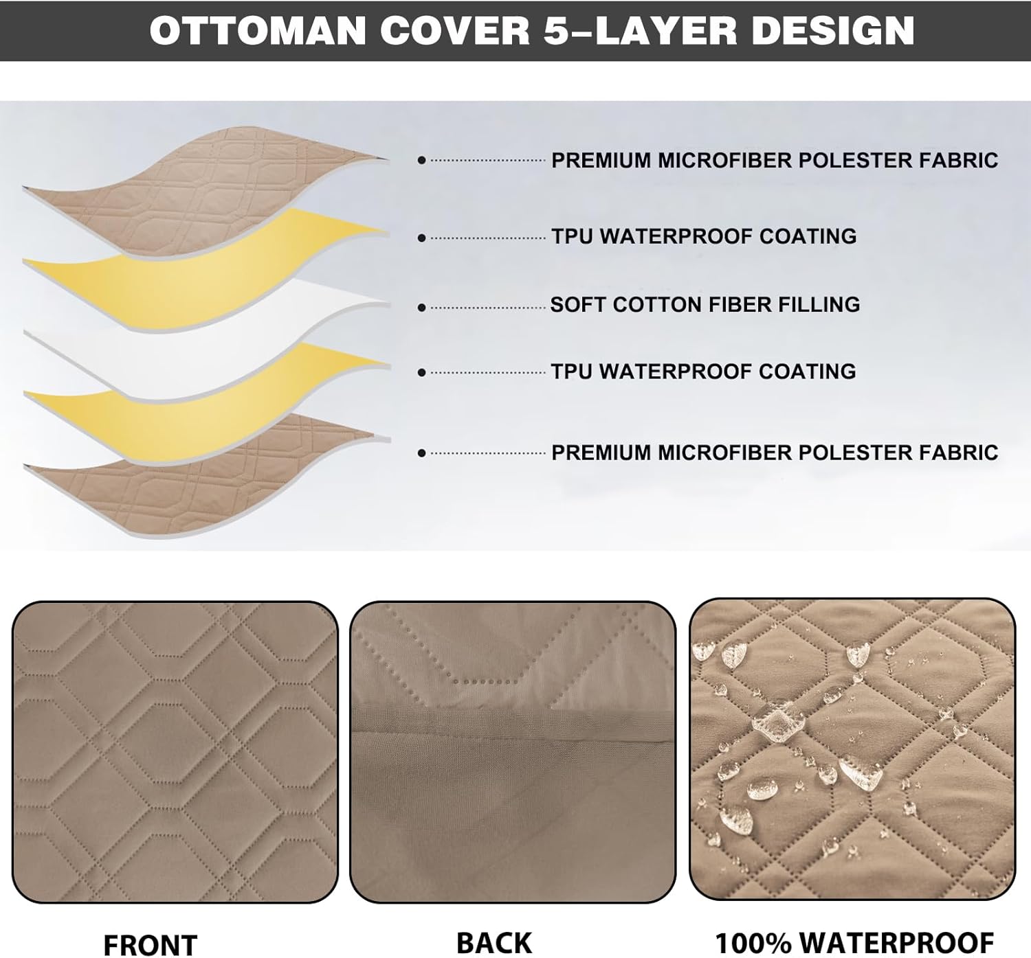 Waterproof Square Ottoman Covers