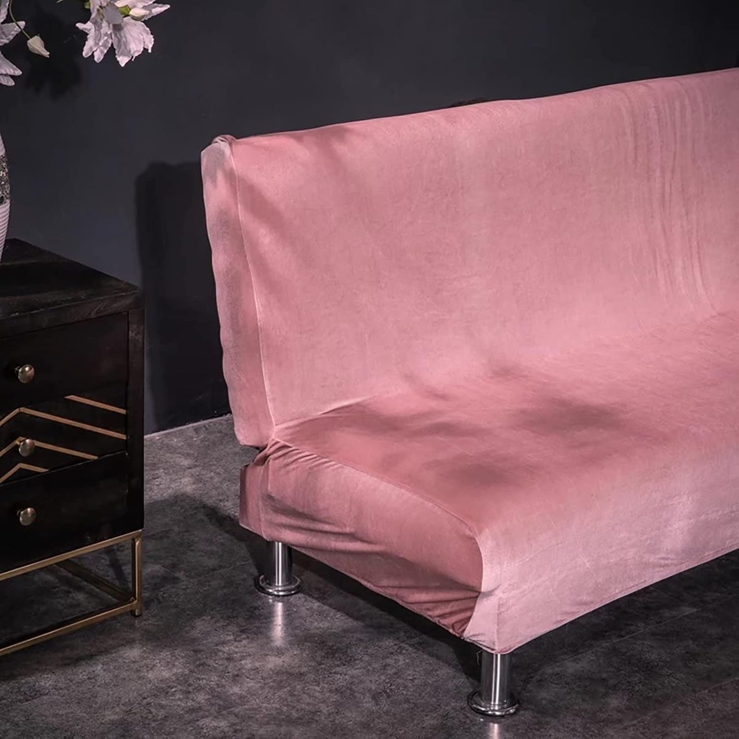 Velvet Armless Futon Slipcover