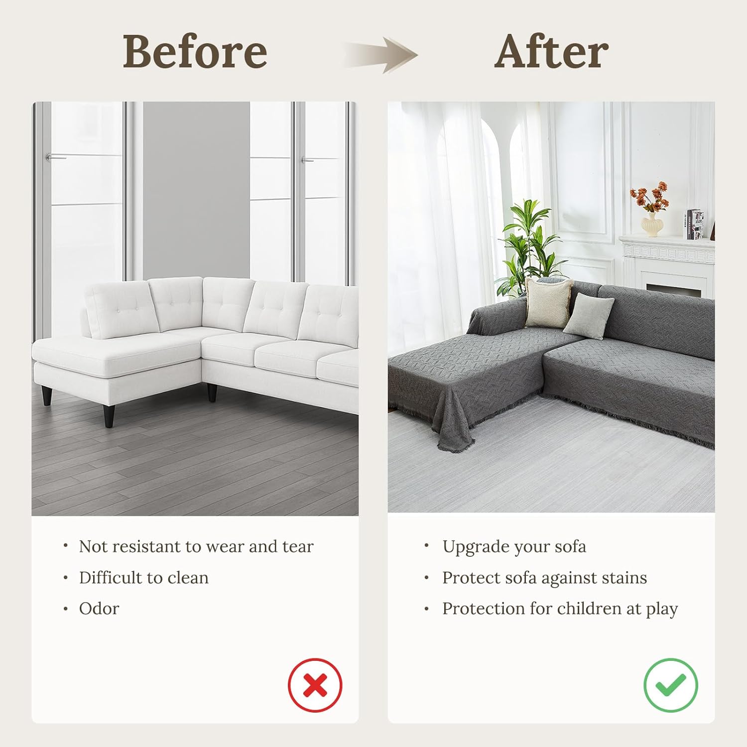 Couch Covers 2 Pieces L Shaped Sofa Cover