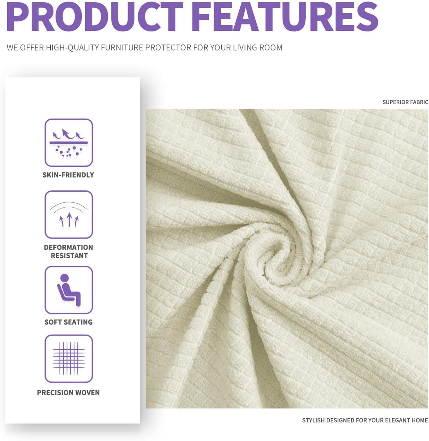 ZNSAYOTX Chair Slipcovers with Arms for Living Room High Stretchy Spandex Pet Friendly Armchair Furniture Protection Covers (Black and White, Chair)