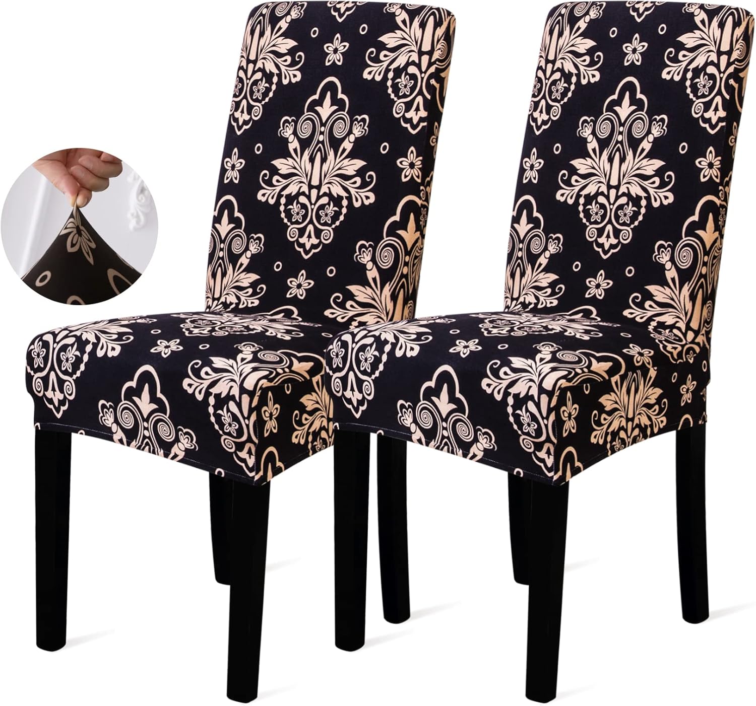 Sufdari Dining Chair Covers,Kitchen Cover,Parsons Slipcover,Spandex Protectors for Room Stretch Chairs Cover Set of 4 -Gray