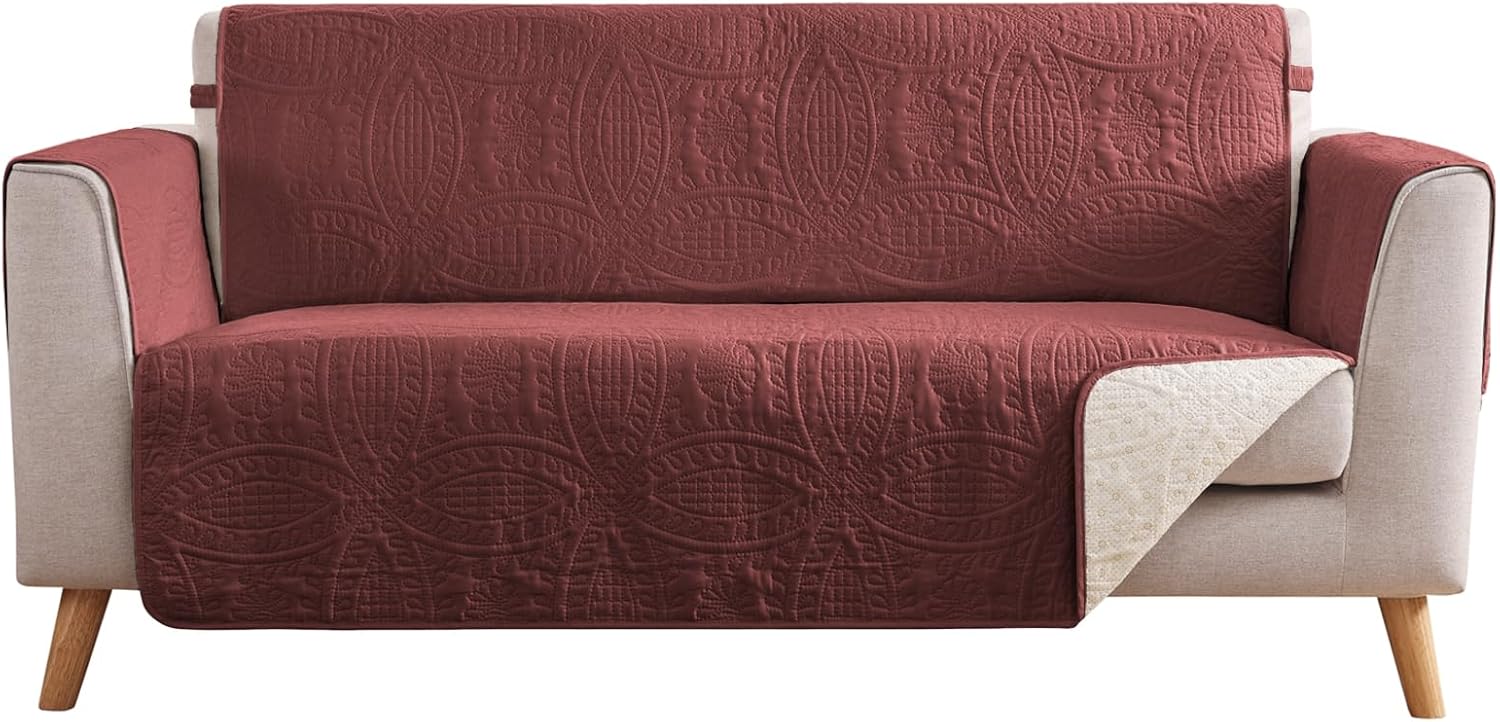 Beige Quilted Recliner Covers, Water-Repellent Recliner Slipcovers, Lazy Boy Chair Covers, Pet Friendly Recliner Cover for Dogs Cats, Washable Furniture Protector (Recliner 22", Beige Cream)