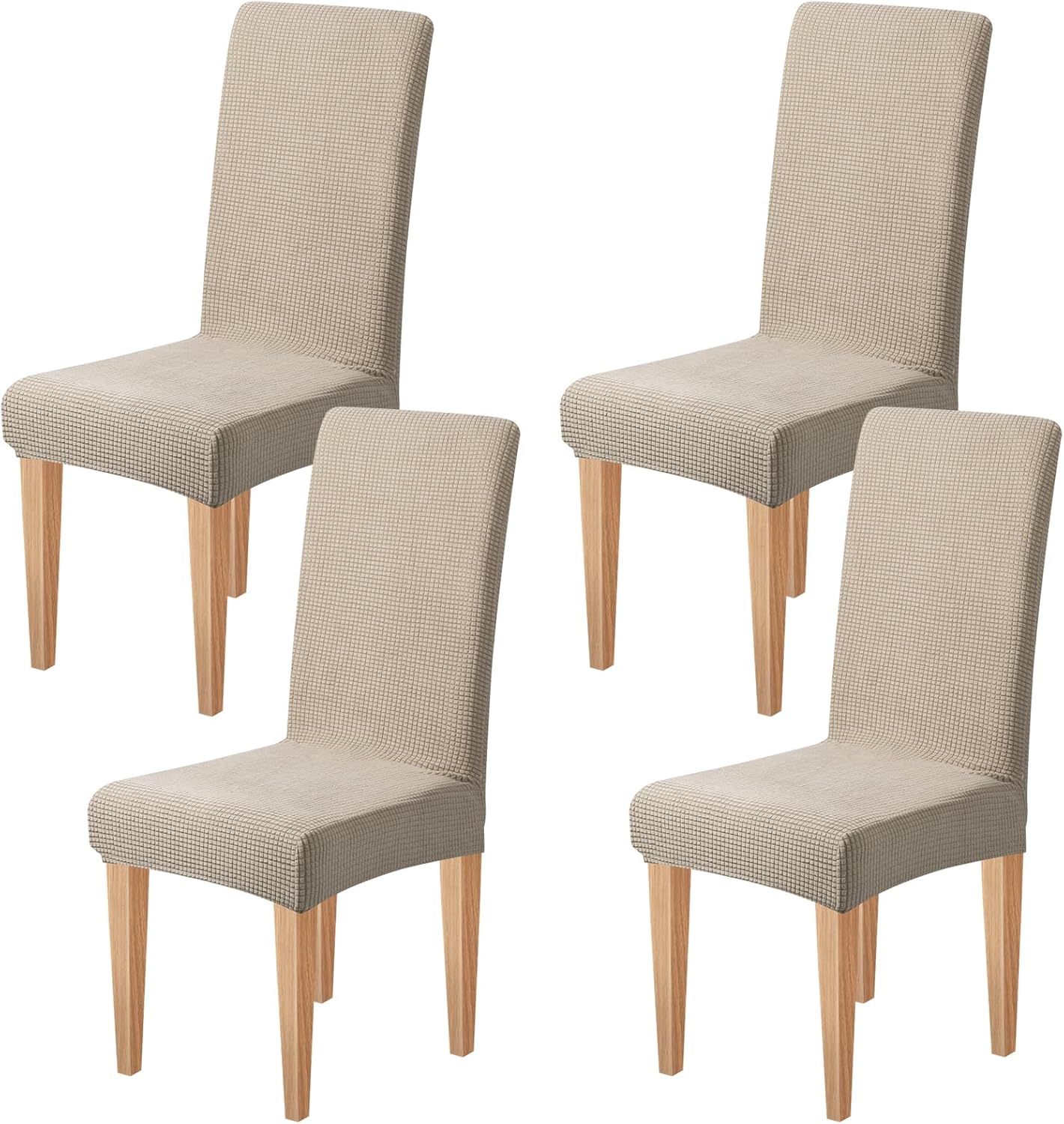 Dioxide High Stretch Chair Covers for Dining Chairs, Washable Dining Chair Covers Set of 6, Soft Kitchen Chairs Seat Covers, Parsons Chair Slipcovers Protectors for Home Hotel Restaurant Banquet