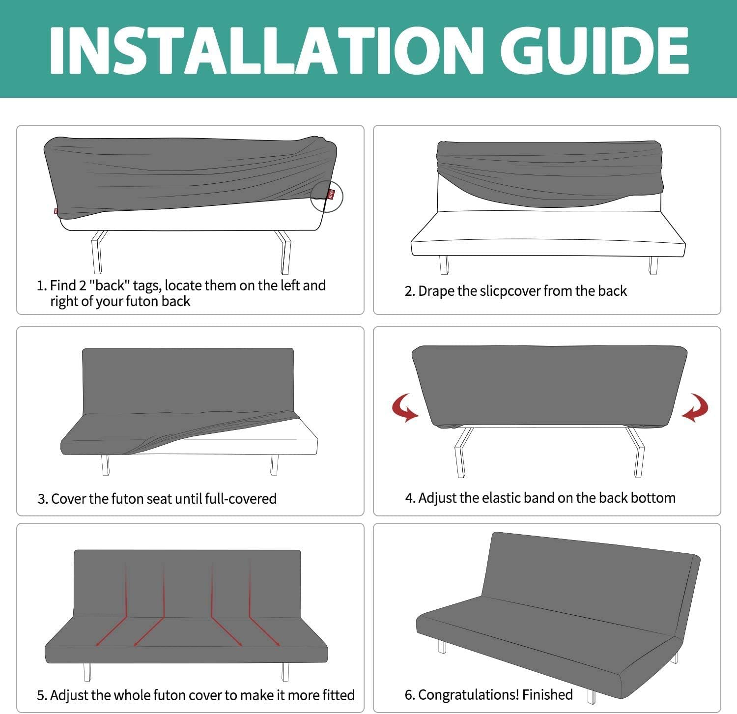 Armless Sofa Cover Futon Slipcover