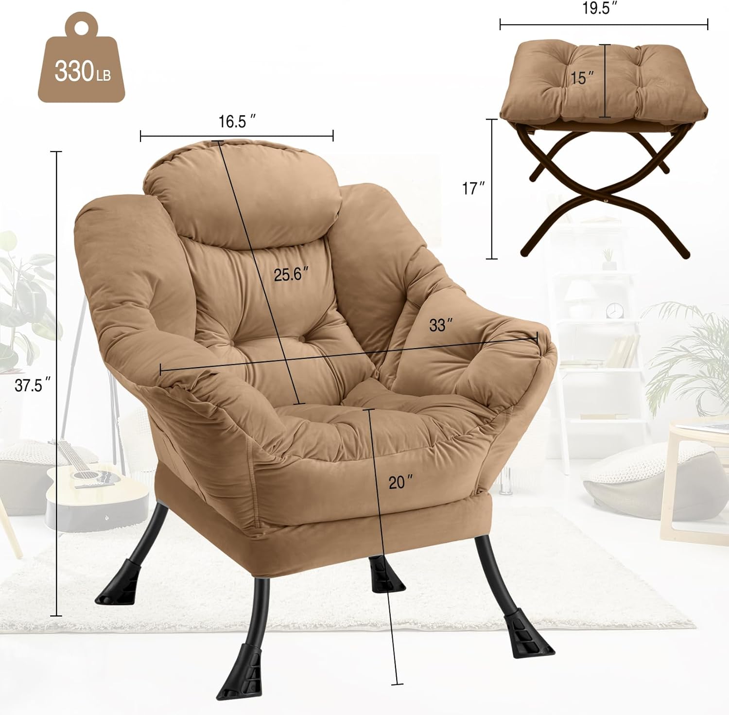 Lazy Chair with Folding Ottoman