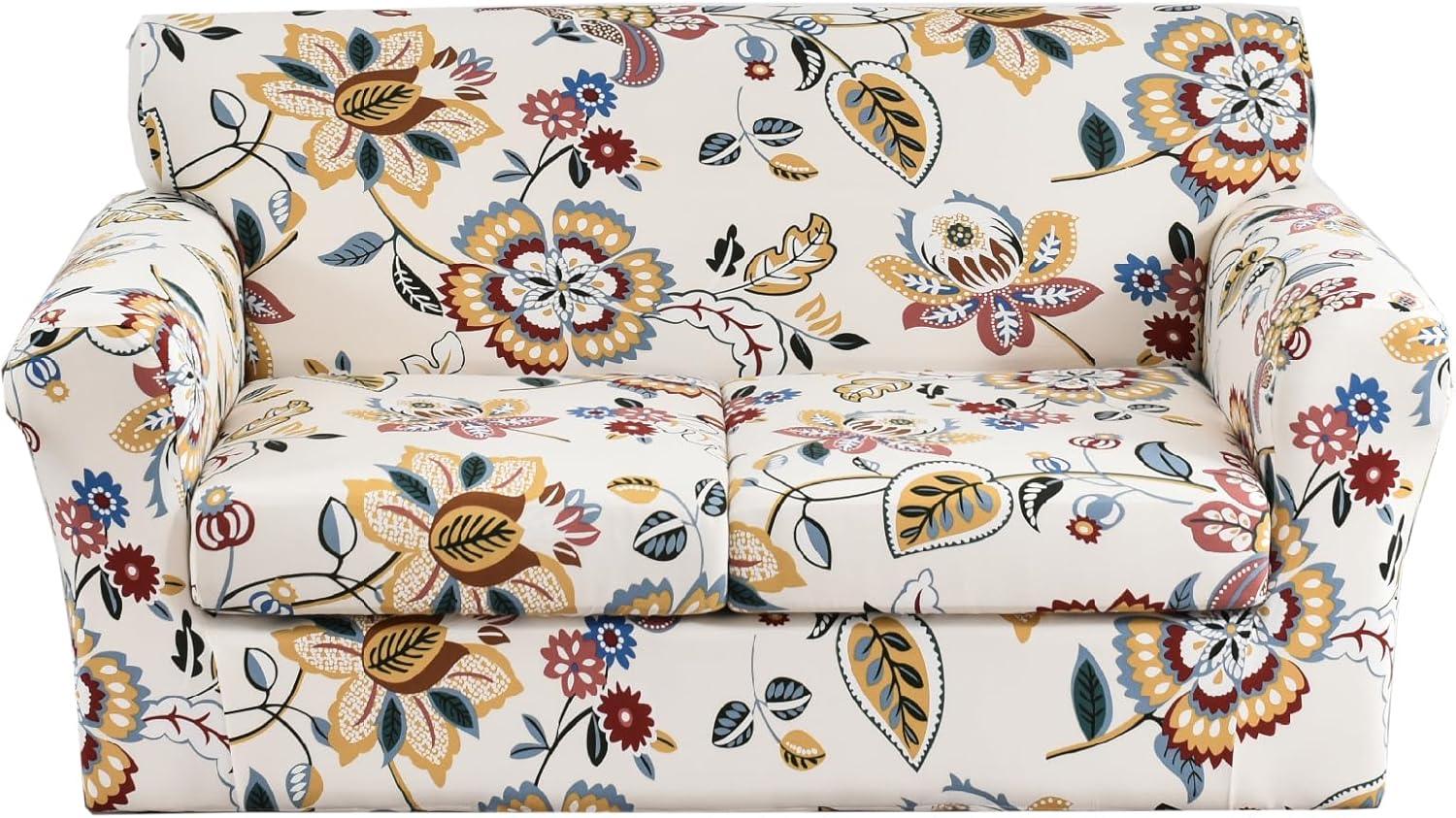 KRFOONN 2 Piece Chair Covers Printed Sofa Covers Couch Covers Washable Armchair Sofa Couch Slipcover Furniture Protector with Elastic Bottom for Living Room (Armchair, 23), Small