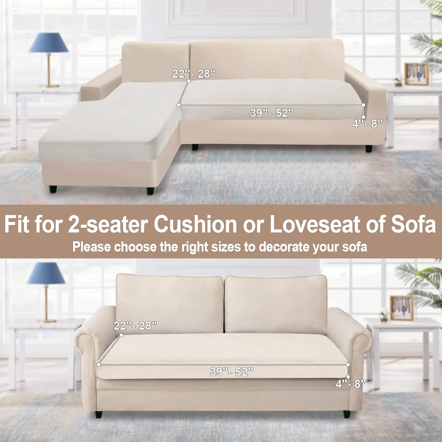 NAISI Sectional Couch Cover 4 Pieces Velvet Separate Couch Cushion Covers L Shape Soft Stretch Sofa Slipcovers with 2pcs Pillowcases for Left/Right Chaise Sectional Couch(3 Seater+1 Chaise,Dark Grey)