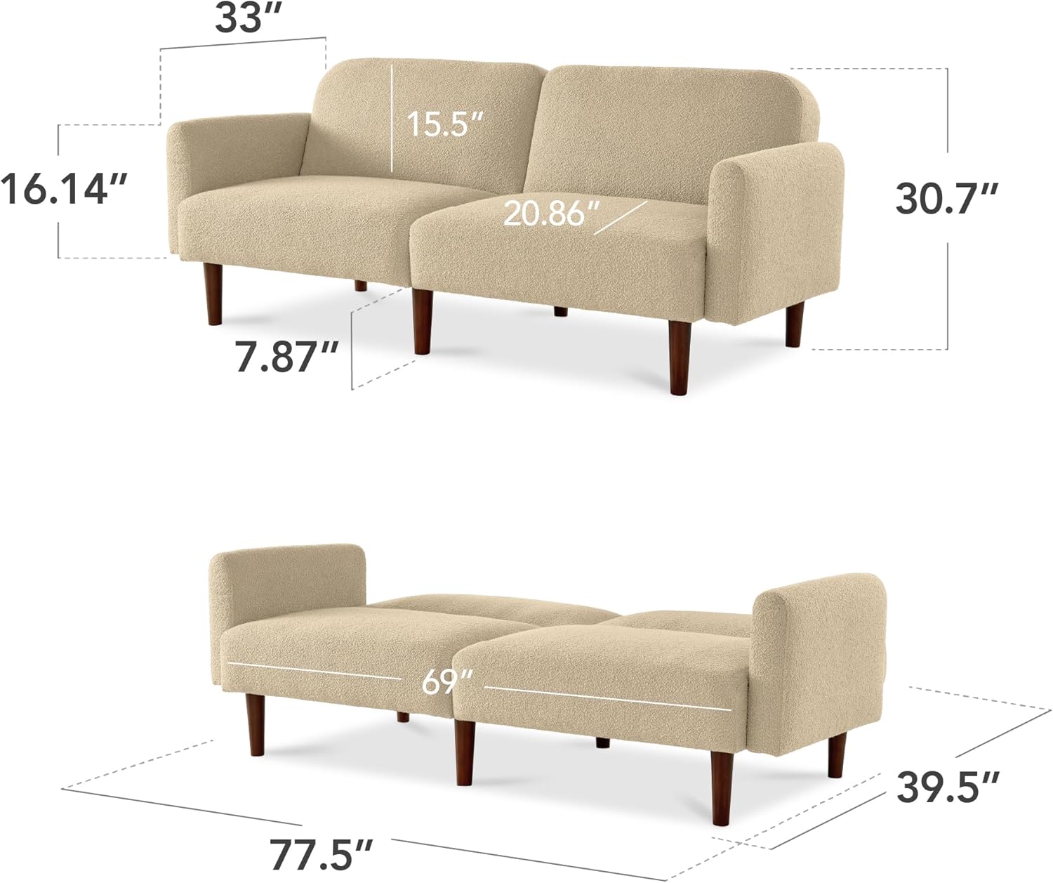 Velvet Loveseat Sofa