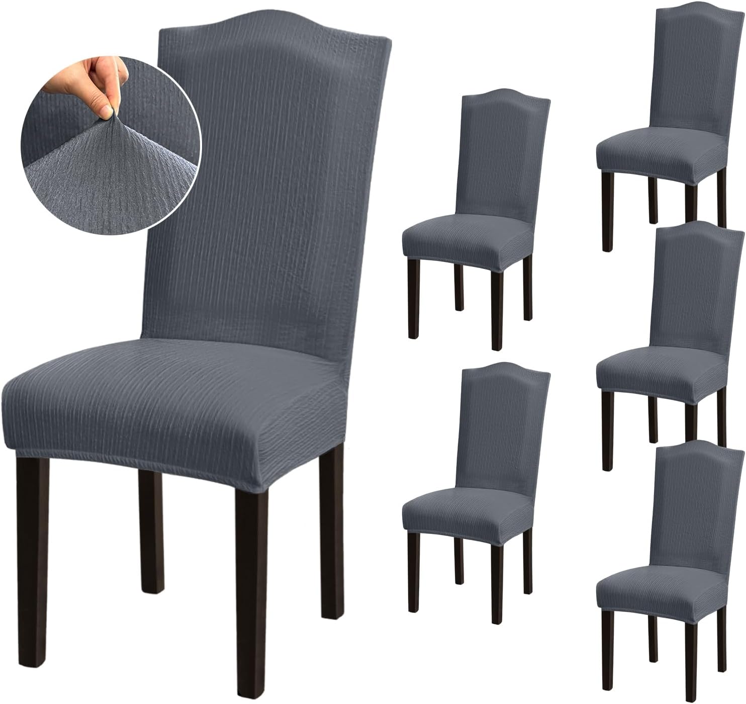 Stretch Dining Room Chair Covers Set of 6, Removable Washable Chair Covers for Dining Chairs,Dining Room, Hotel, Ceremony