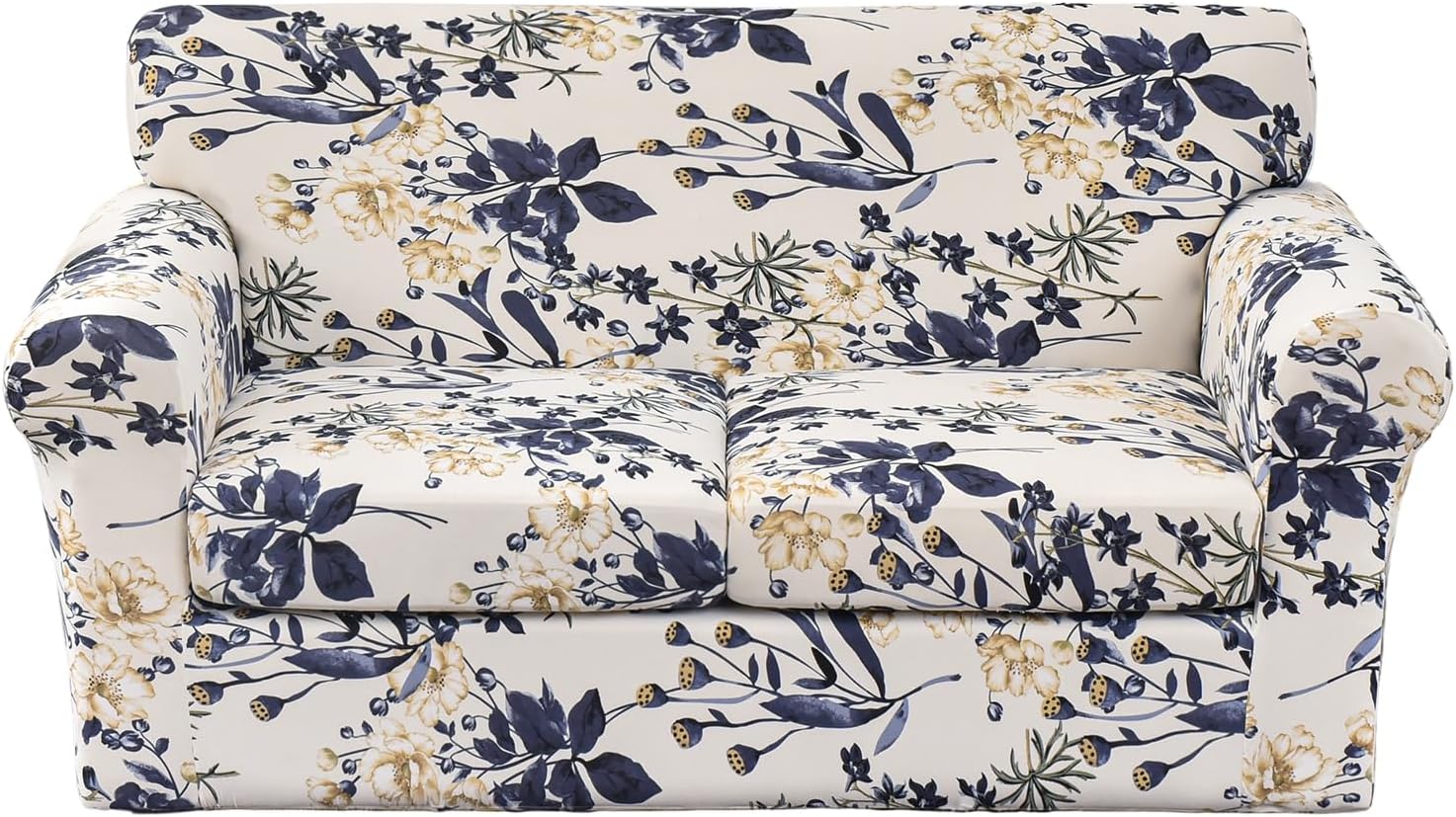 KRFOONN 2 Piece Chair Covers Printed Sofa Covers Couch Covers Washable Armchair Sofa Couch Slipcover Furniture Protector with Elastic Bottom for Living Room (Armchair, 23), Small