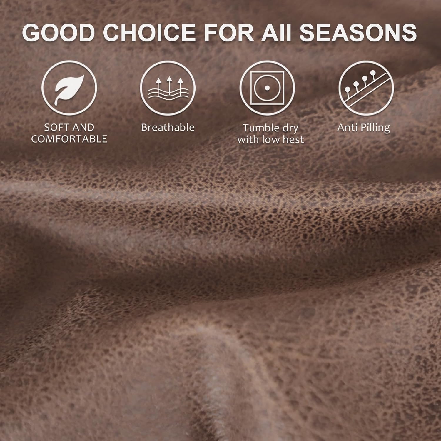 Leather Like Recliner Chair Covers Heavy Duty, 4 Pieces Lazy Boy Recliner Cover for Recliner Chair, Leather Cover for Recliner slipcovers Washable for Pets (Dark Brown)