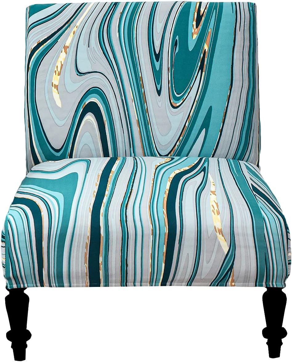 Eco-Ancheng Armless Chair Slipcover Removable Armless Accent Chairs Covers Washable Armless Slipper Chair Slipcover Printed Armless Chair Furniture Protector Covers for Living Dining Room Hotel