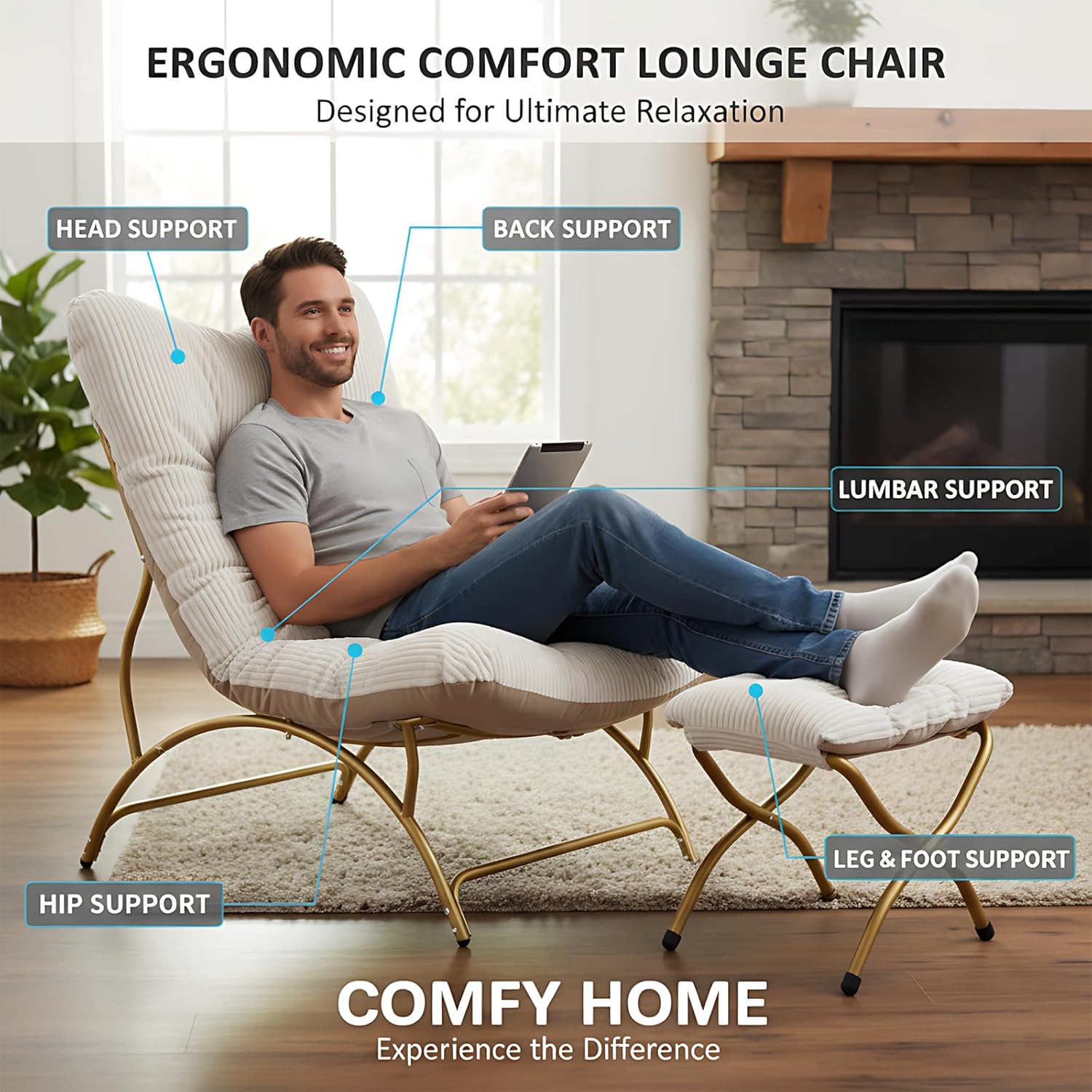 Accent Chair with Ottoman