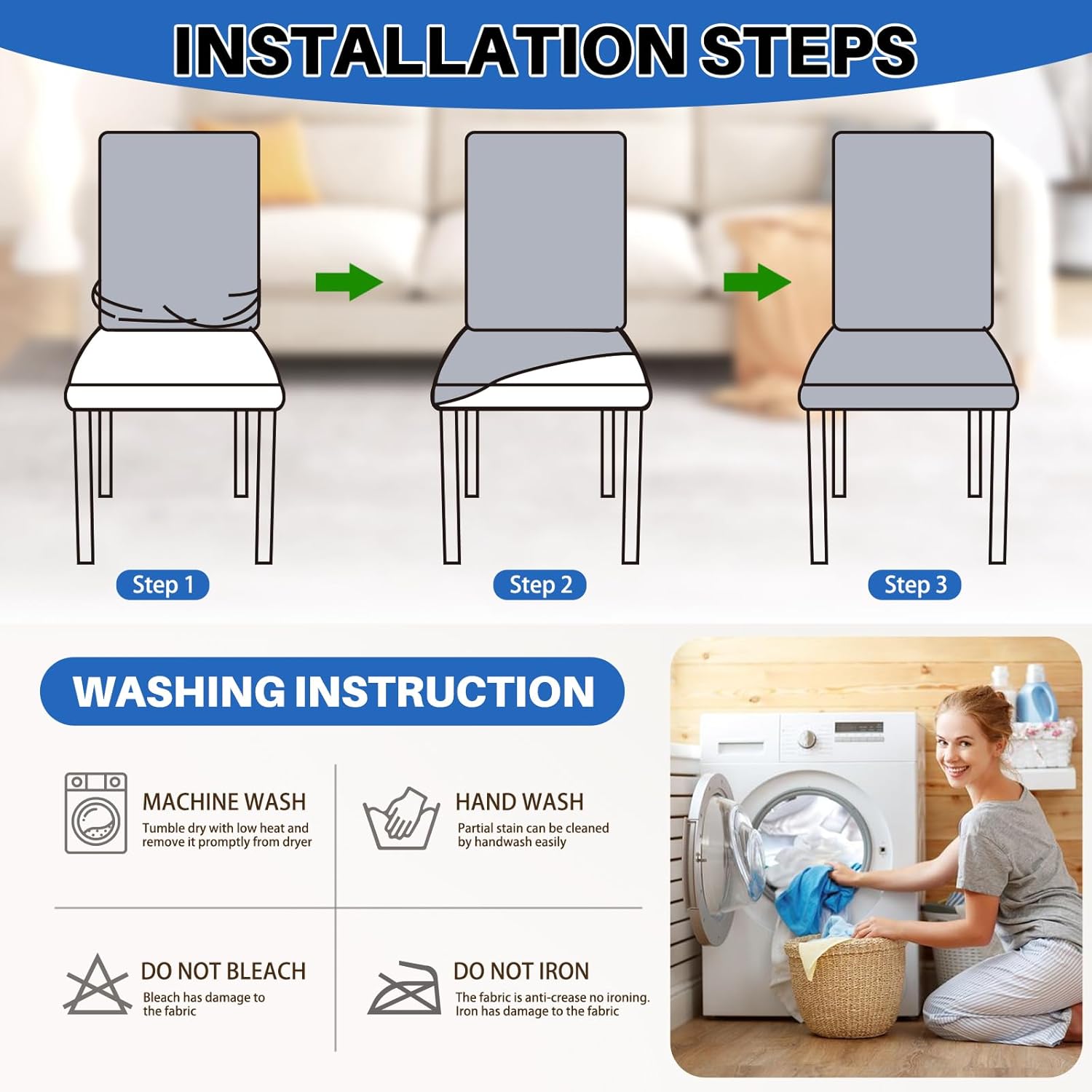 High Stretch Chair Covers for Dining Chairs