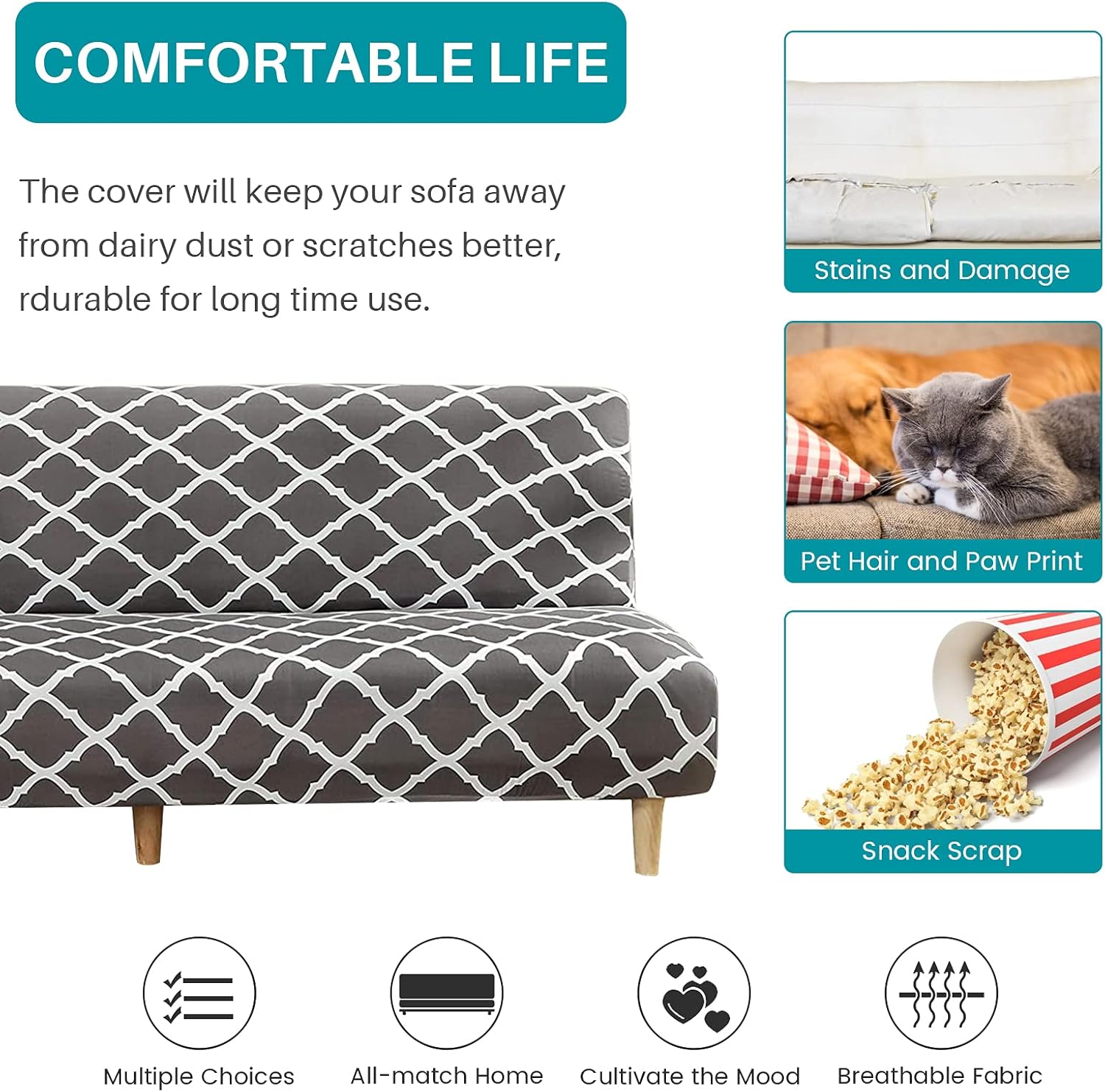 Armless Futon Cover