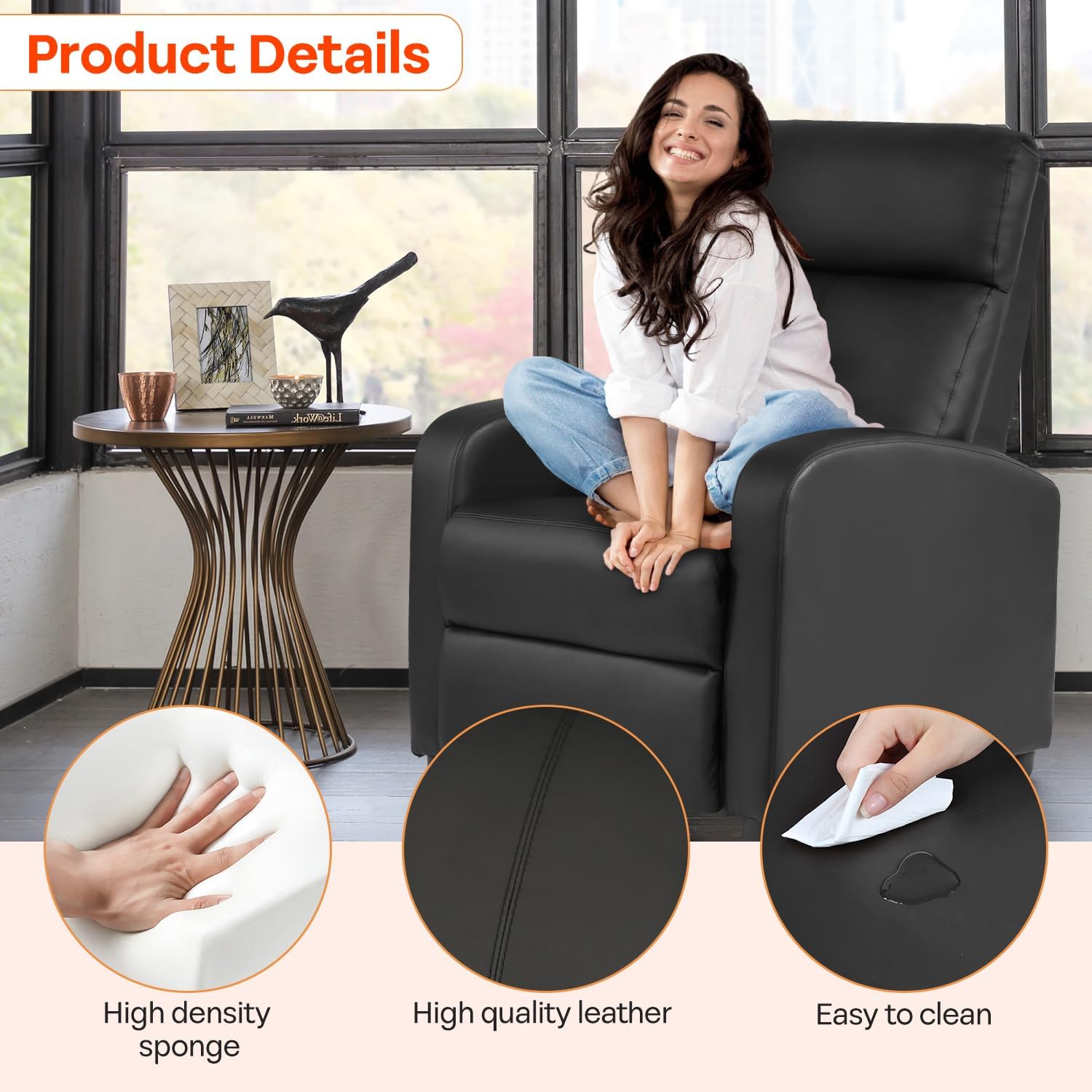 Theater Seating Single Reclining Sofa Lounge