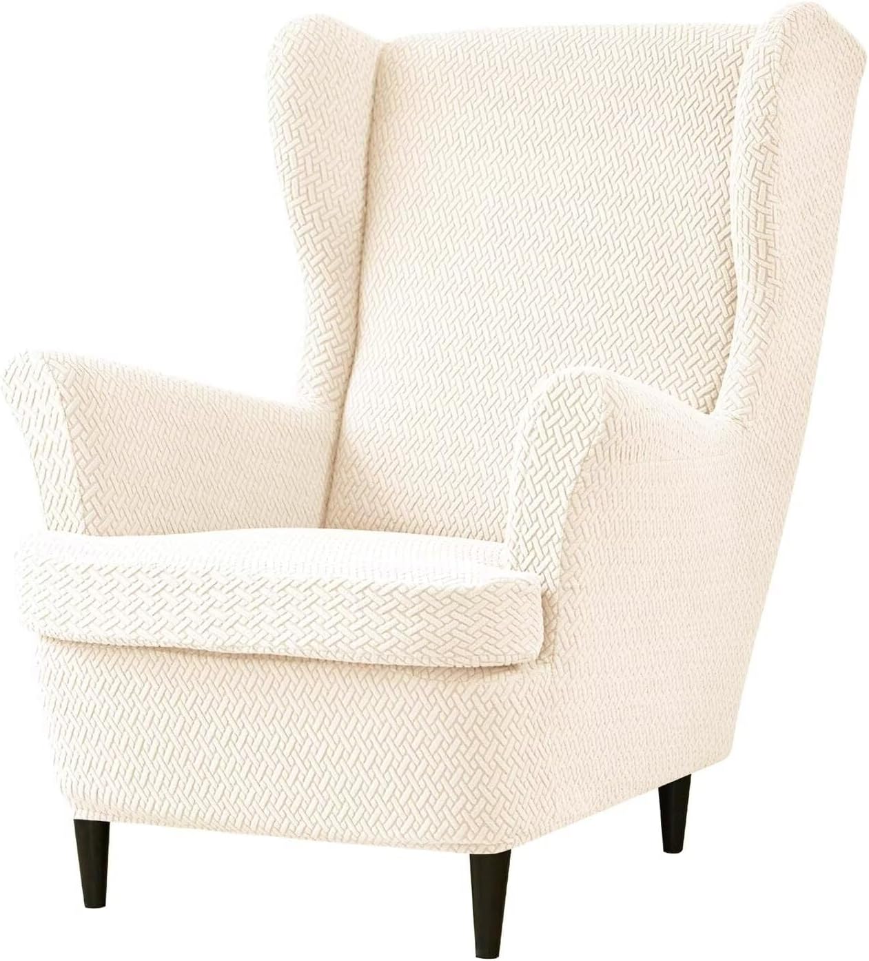 Wing Chair Slipcovers 2 Pieces Stretch Spandex Wingback Chair Covers Sofa Slipcover Printing Wingback Armchair Slipcovers Furniture Protector Couch Soft with Elastic Bottom for Wingback Chairs,12