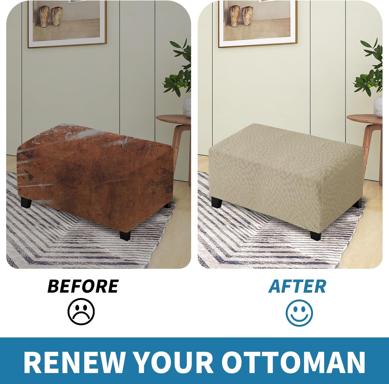 Rectangle Footrest Slipcovers